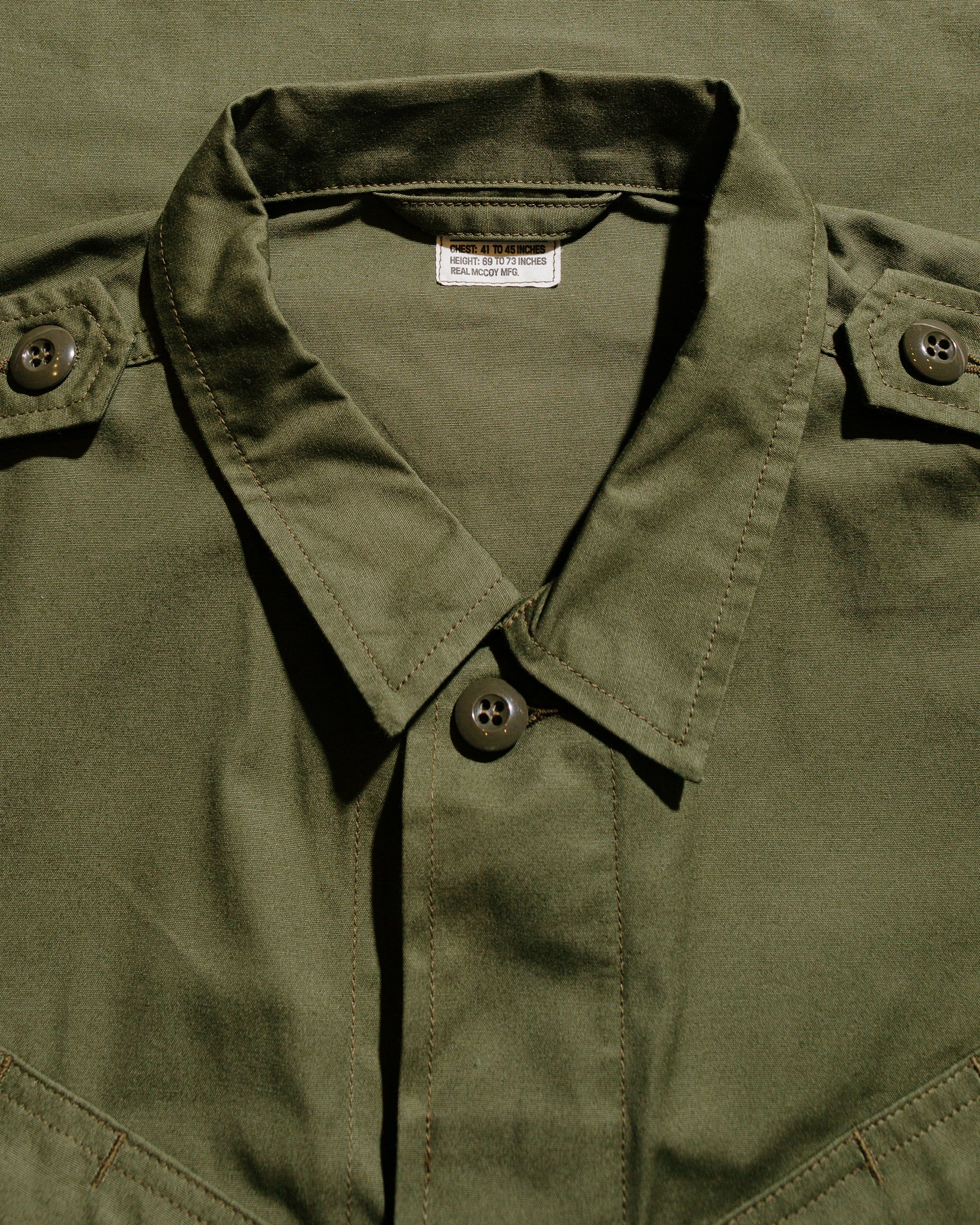 The Real McCoy's MJ22006 Coat, Man's, Combat, Tropical (Model 220) Olive - Image 5