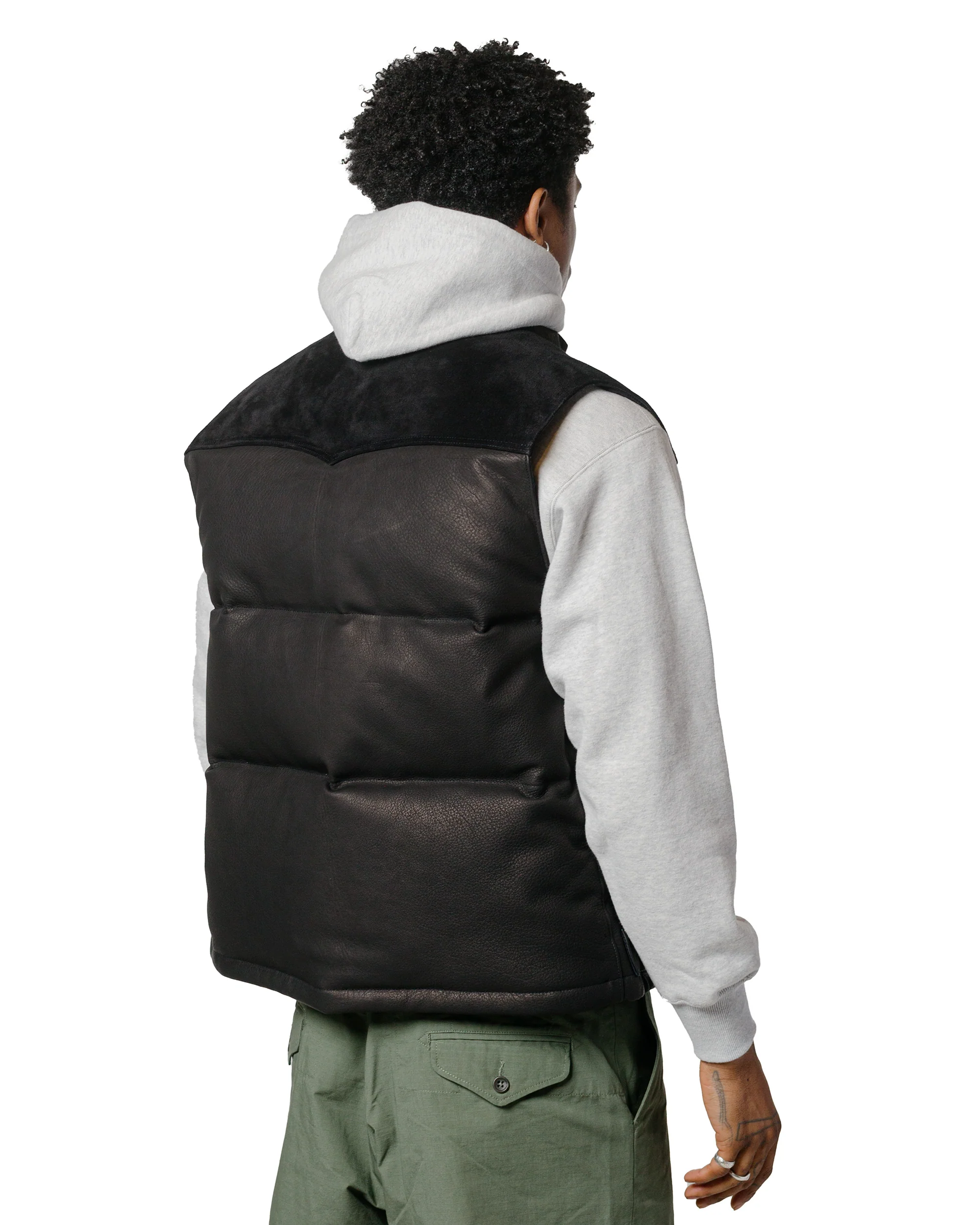 The Real McCoy's MJ22119 Deerskin Down Vest Black - Image 3