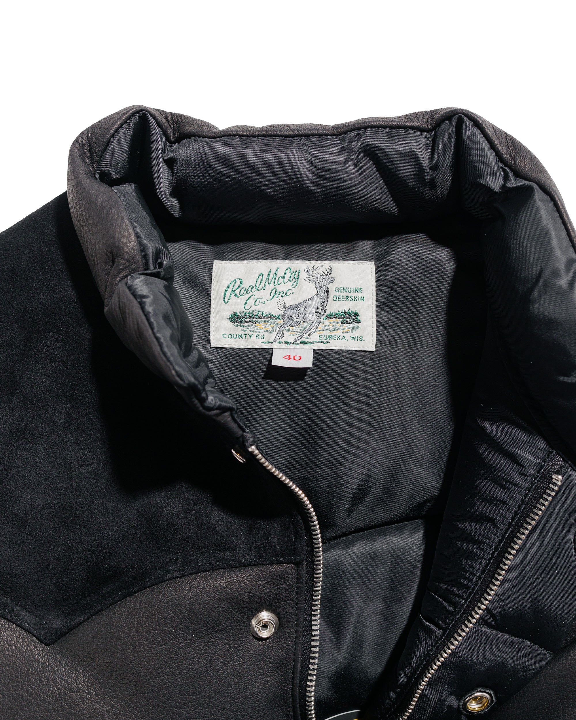 The Real McCoy's MJ22119 Deerskin Down Vest Black - Image 5