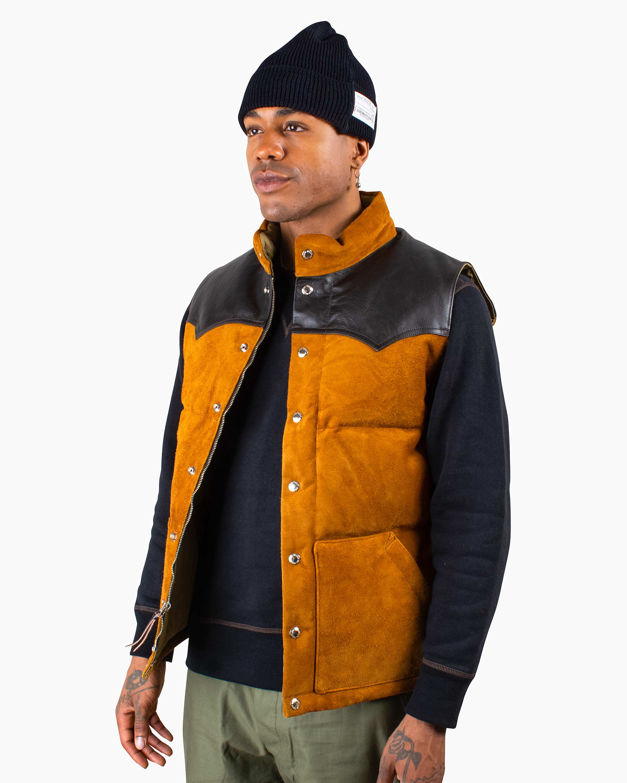 The Real McCoy's MJ22120 Roughout Down Vest Raw Sienna - Image 4