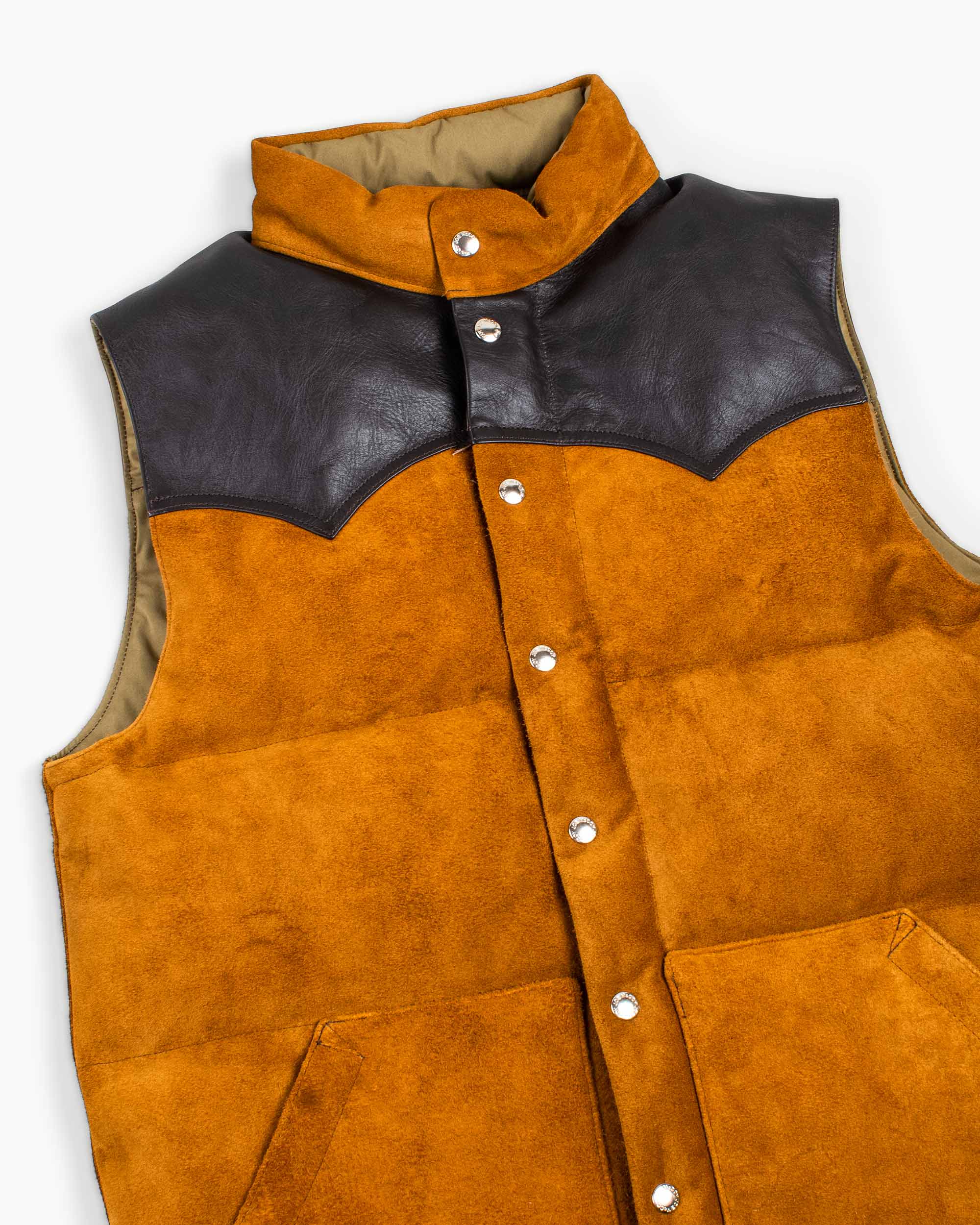 The Real McCoy's MJ22120 Roughout Down Vest Raw Sienna - Image 5