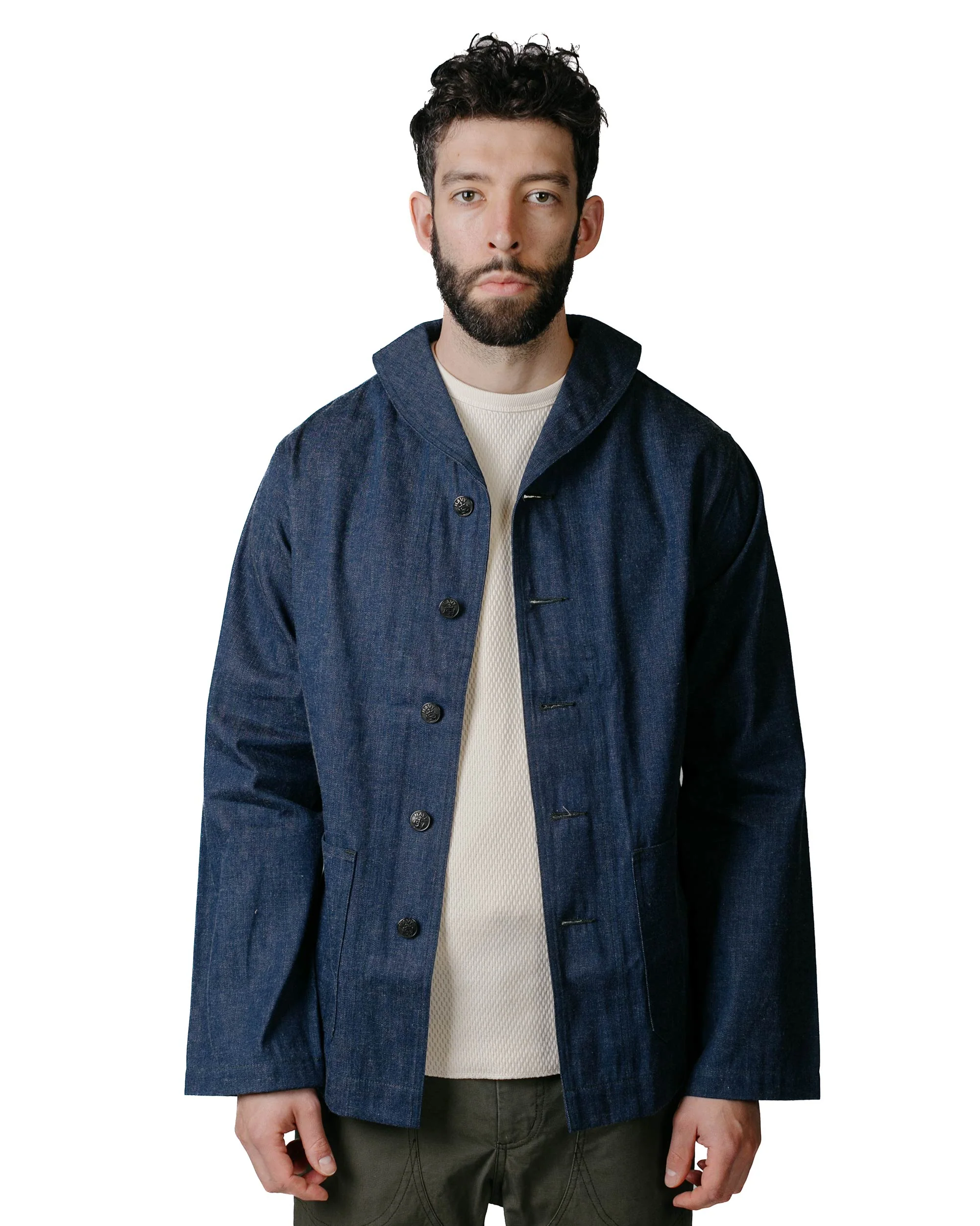 The Real McCoy's MJ23012 U.S. Navy Denim Dungaree Jumper Indigo - Image 2