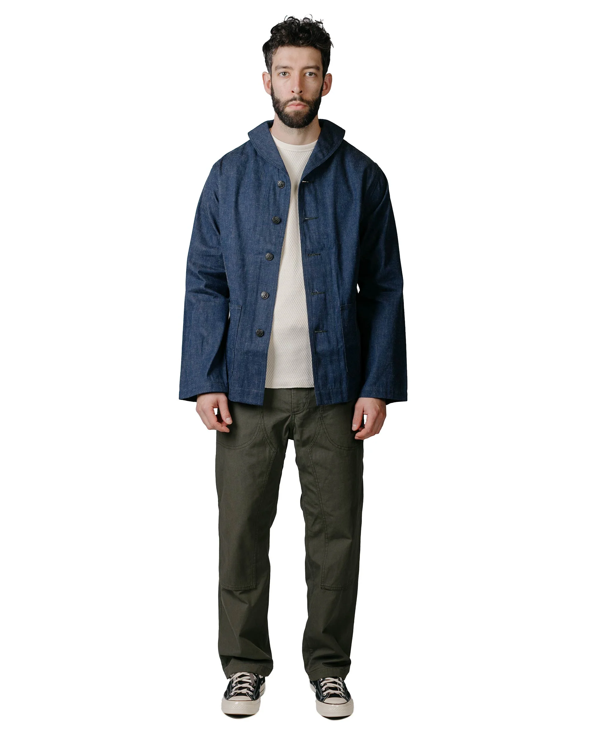 The Real McCoy's MJ23012 U.S. Navy Denim Dungaree Jumper Indigo - Image 4