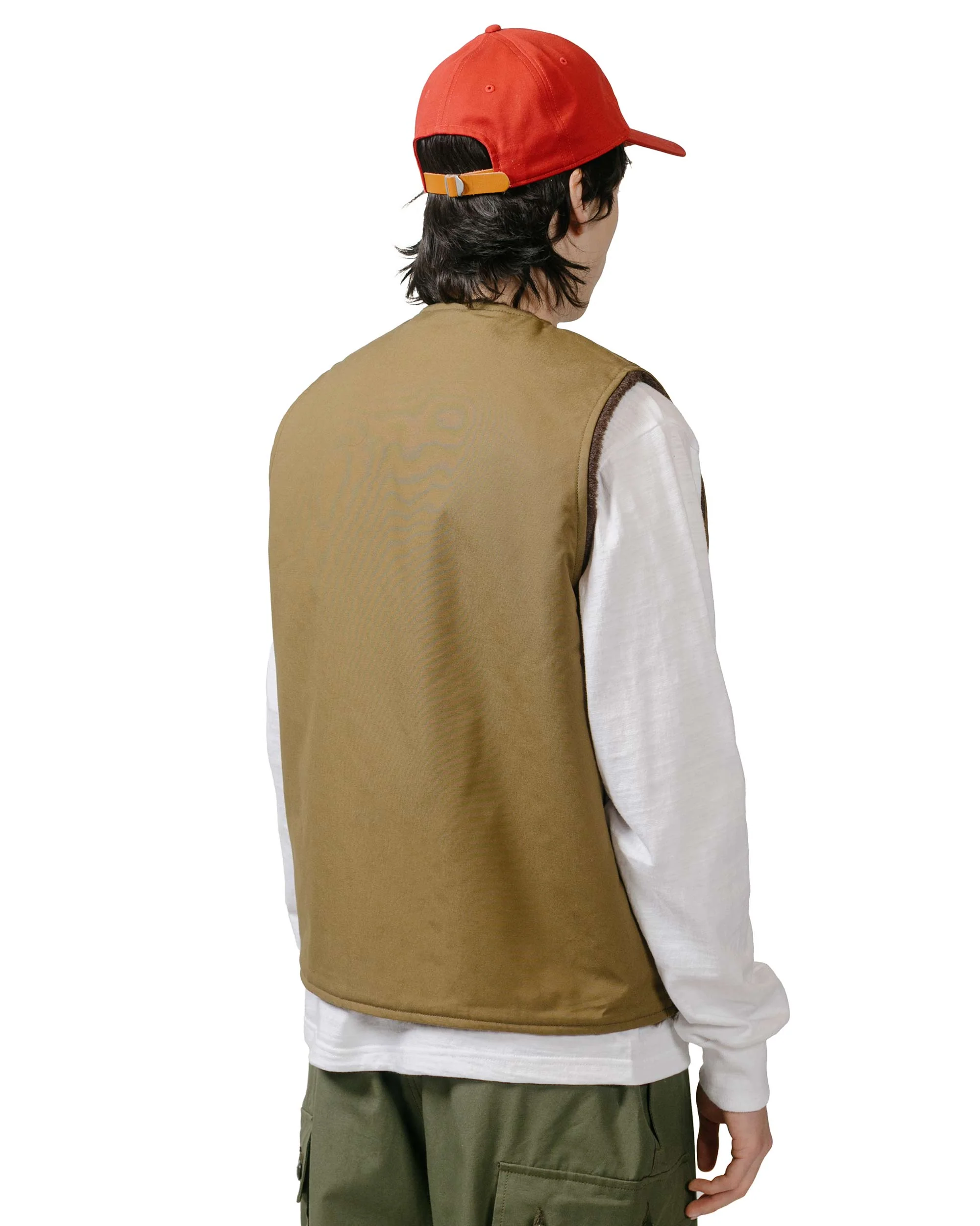 The Real McCoy's MJ23107 USN Alpaca Vest Khaki - Image 3