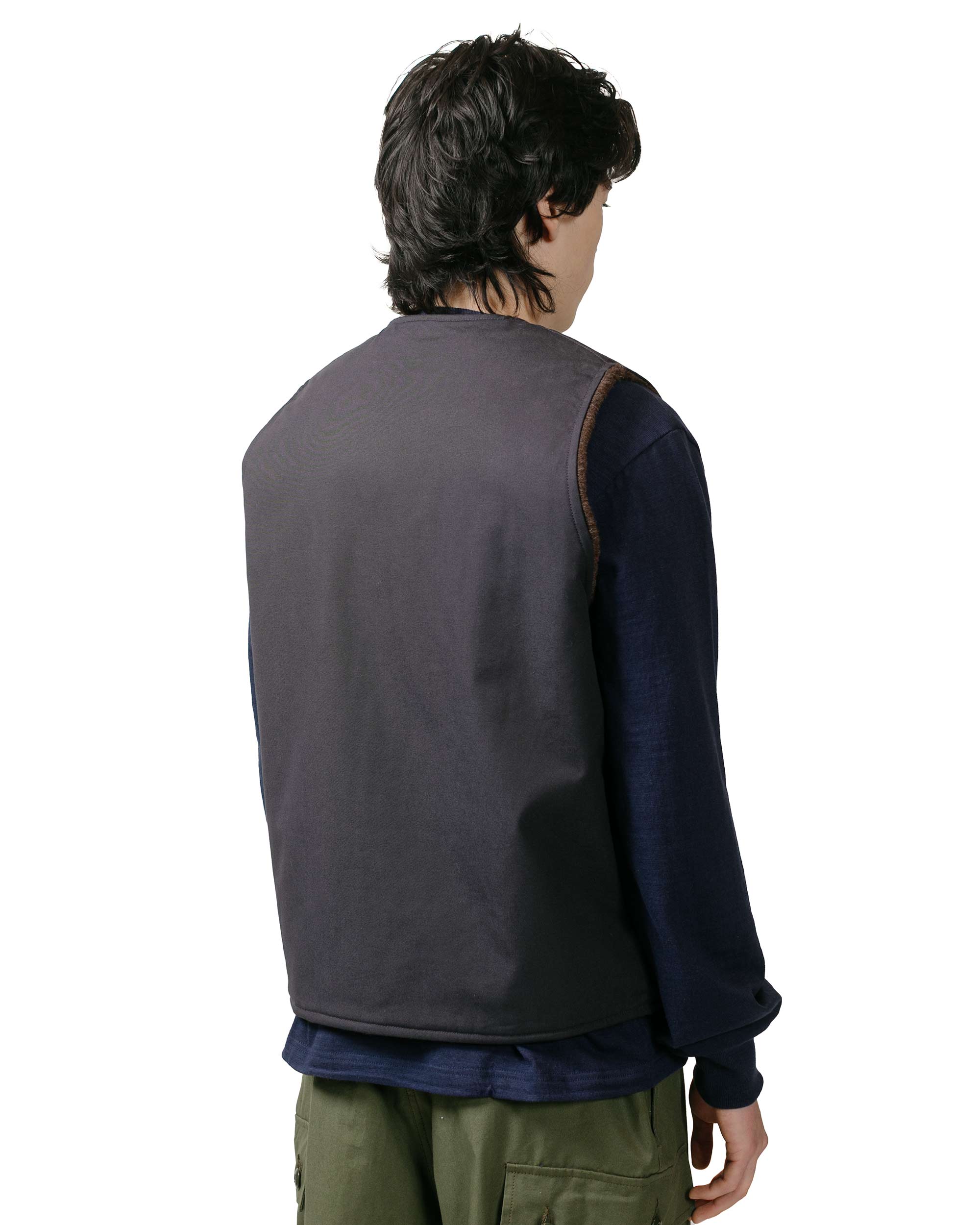 The Real McCoy's MJ23107 USN Alpaca Vest Navy - Image 3