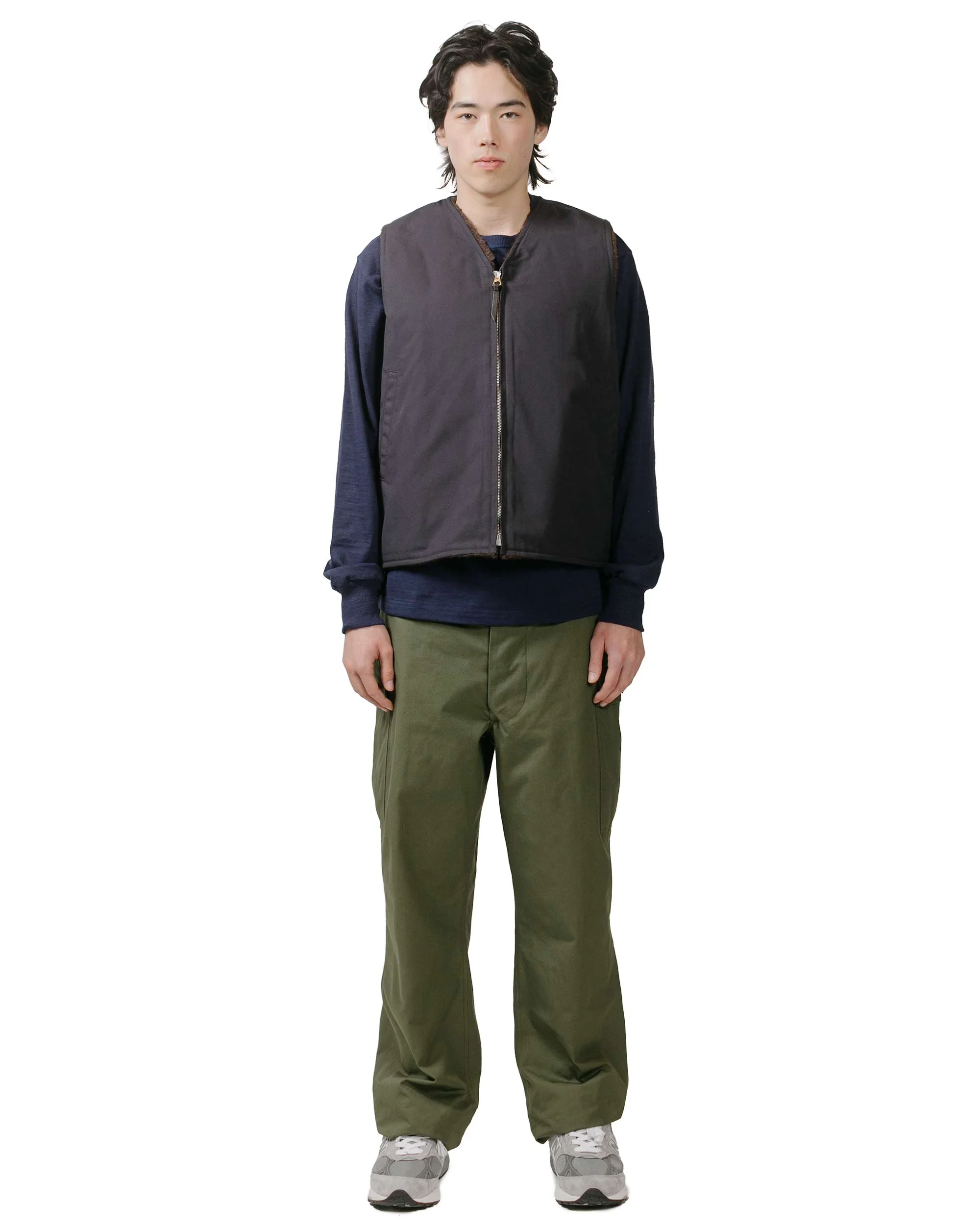 The Real McCoy's MJ23107 USN Alpaca Vest Navy - Image 4