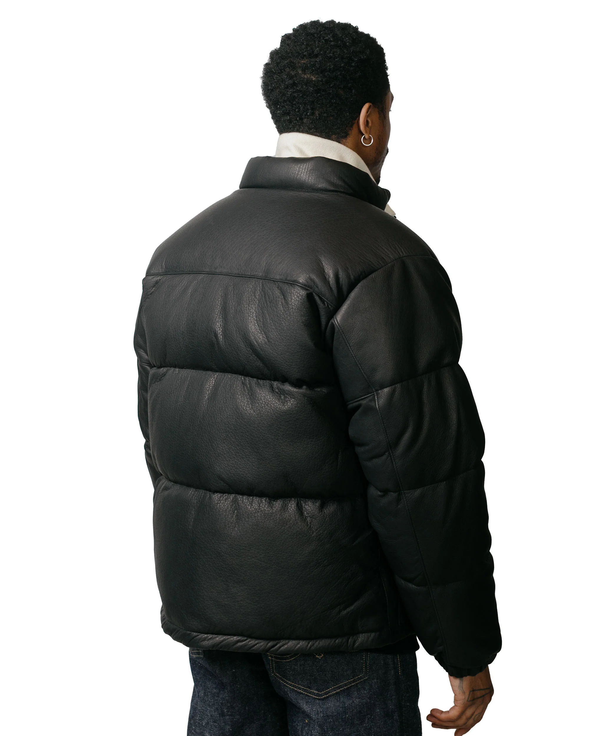 The Real McCoy's MJ23119 Deerskin Down Jacket Black - Image 3