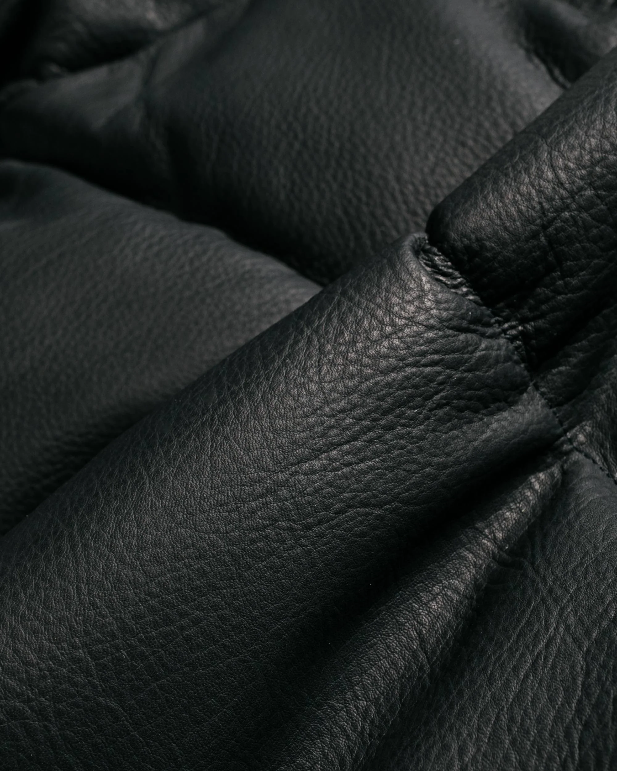 The Real McCoy's MJ23119 Deerskin Down Jacket Black - Image 5