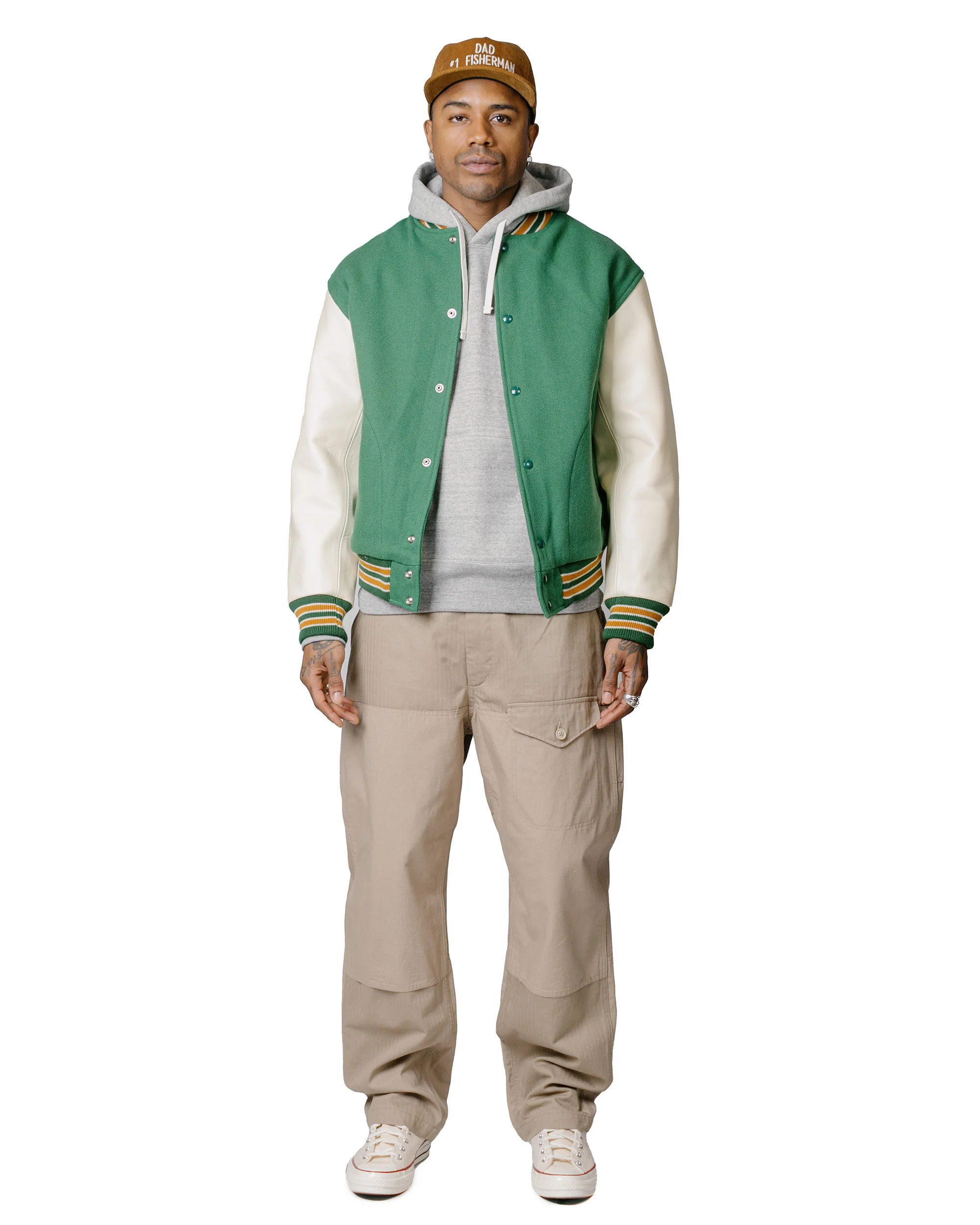 The Real McCoy's MJ23120 Wool Varsity Jacket Shamrock - Image 4
