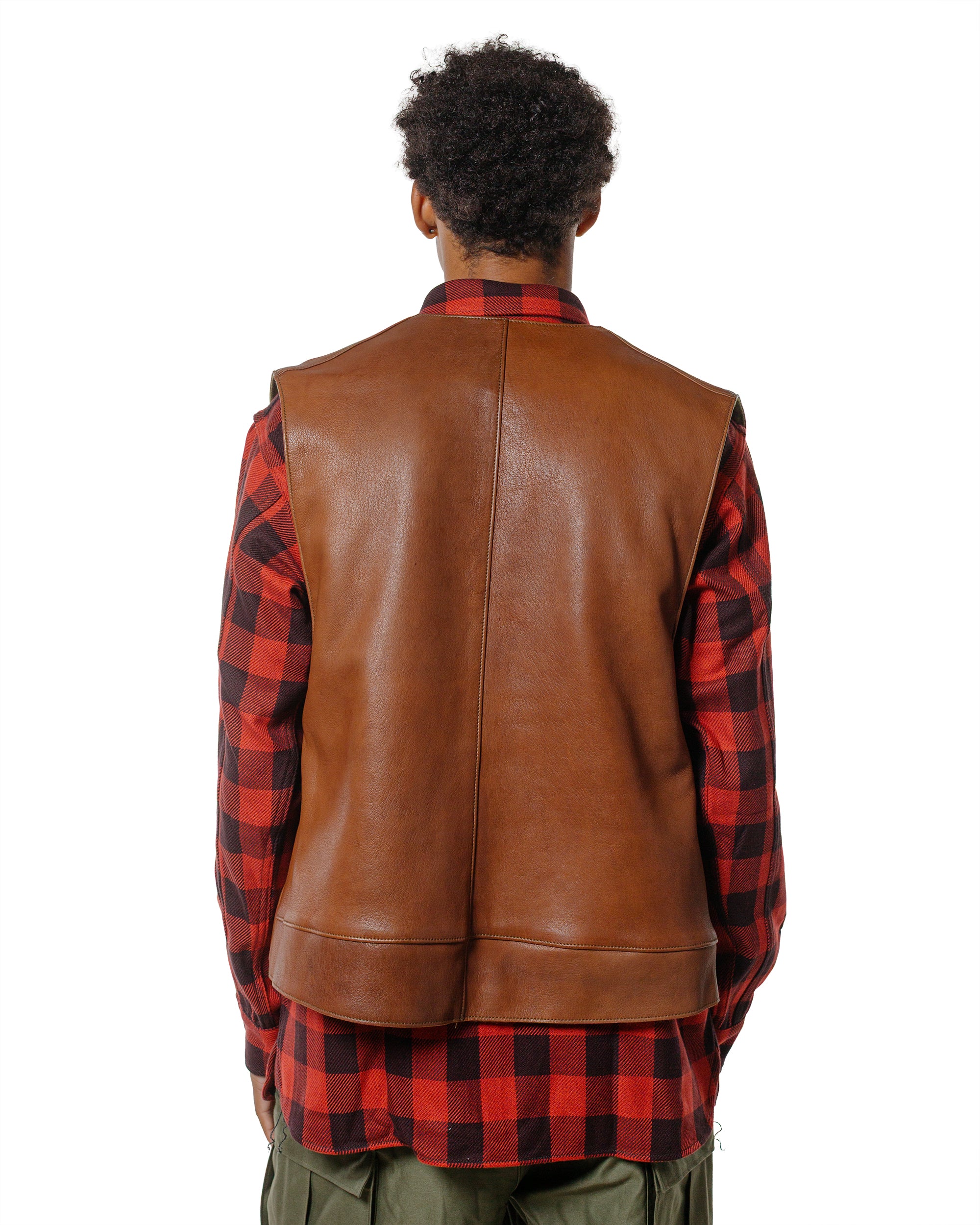 The Real McCoy's MJ24003 Jerkin Vest / Sheepskin Brown - Image 3