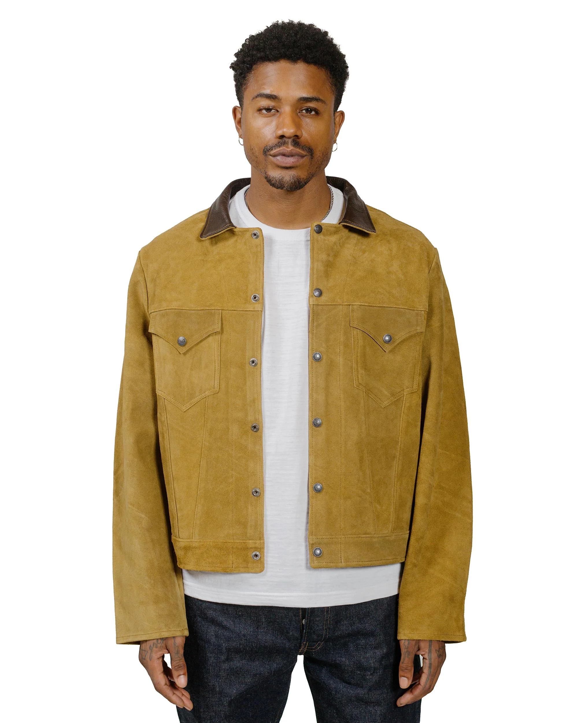 The Real McCoy's MJ24007 Rough Out Leather Western Jacket Brown - Image 2