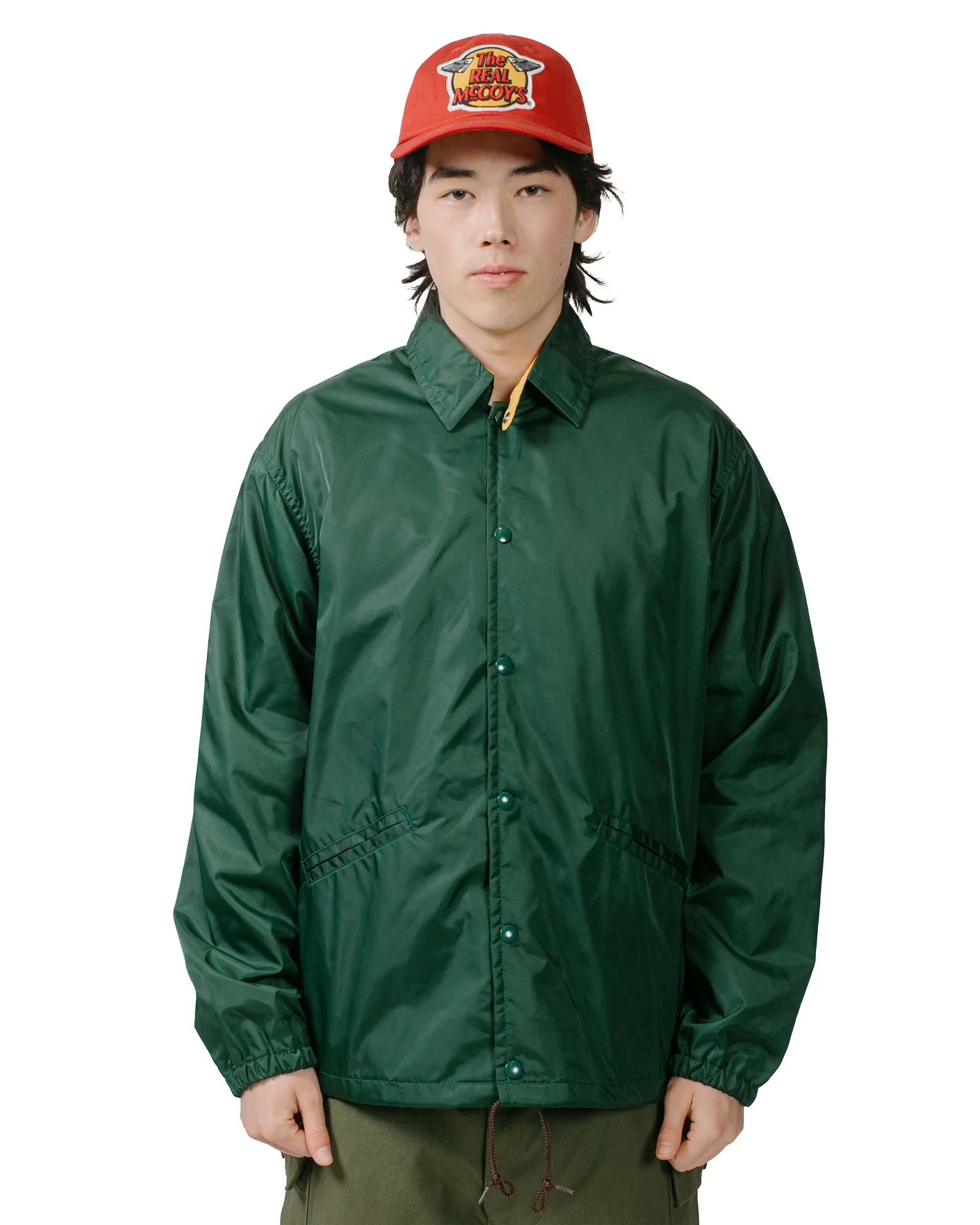 The Real McCoy's MJ24010 Nylon Cotton Lined Coach Jacket Forest - Image 2