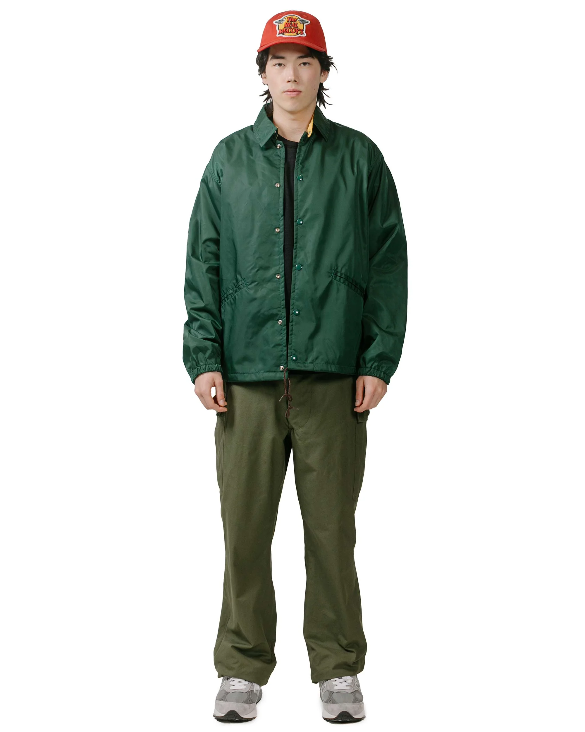 The Real McCoy's MJ24010 Nylon Cotton Lined Coach Jacket Forest - Image 4