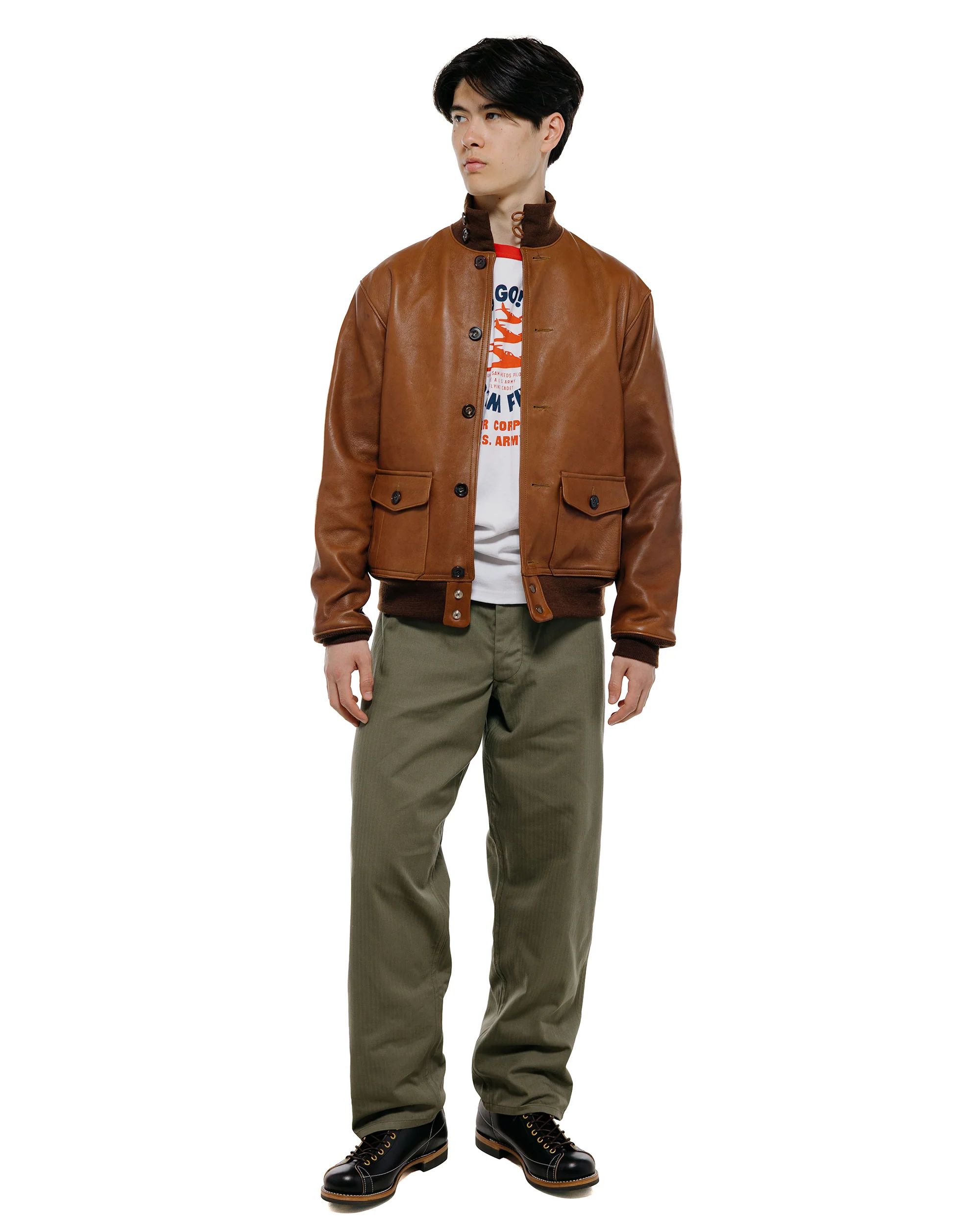 The Real McCoy's MJ24101 Type A-1 Real McCoy Mfg. Co. / Sheepskin Russet Brown - Image 5