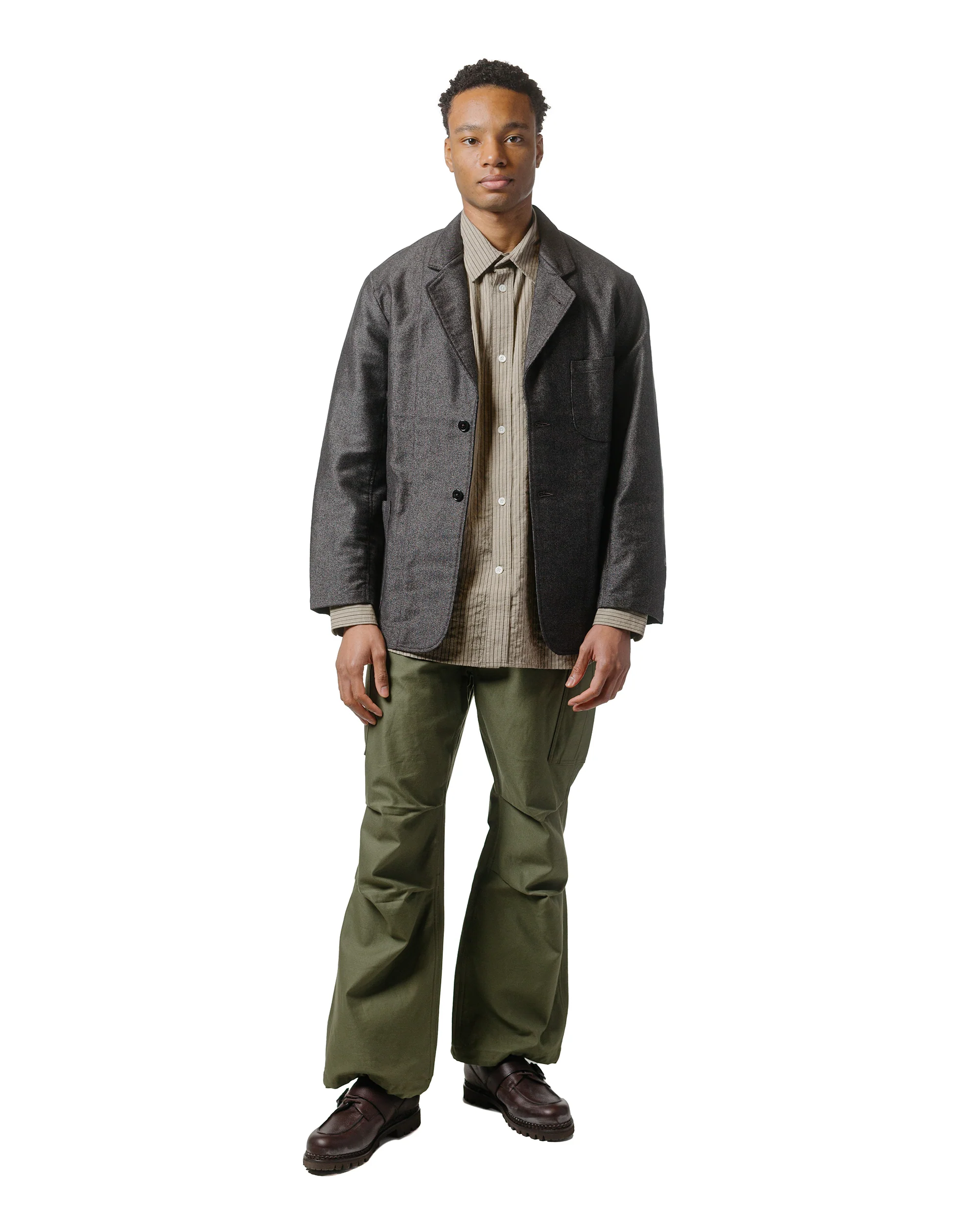 The Real McCoy's MJ24108 Double Diamond Sack Coat / Printed Moleskin Salt & Pepper - Image 4