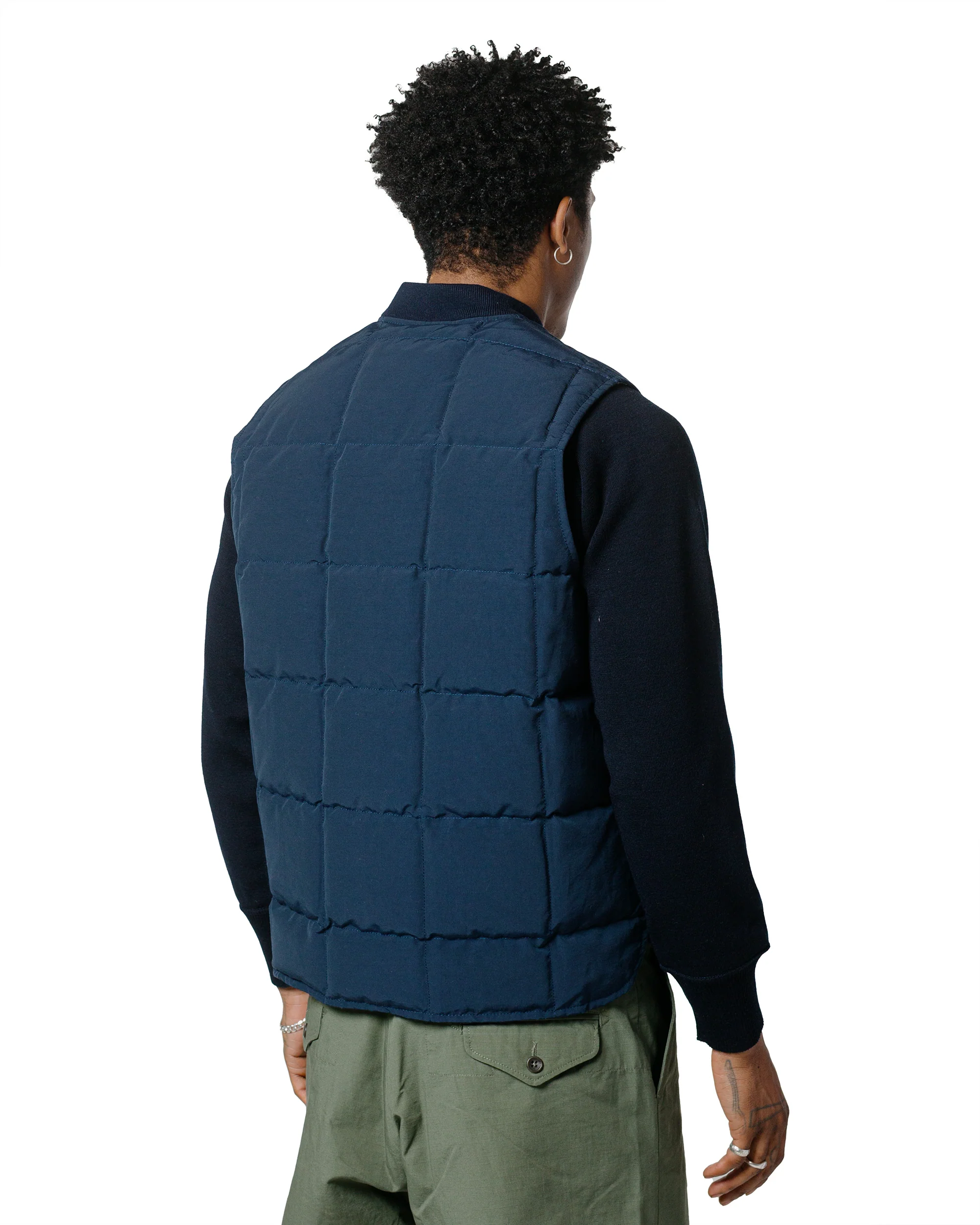 The Real McCoy's MJ24110 Cotton/Nylon Down Vest Navy - Image 3