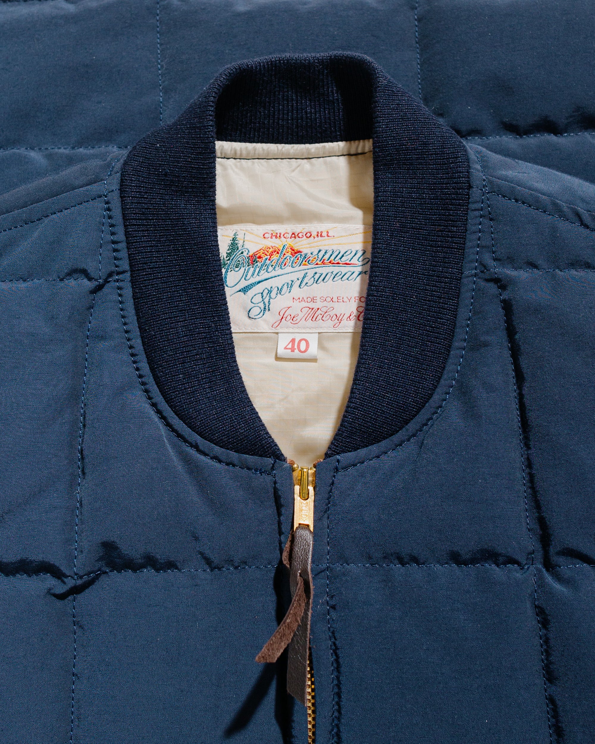 The Real McCoy's MJ24110 Cotton/Nylon Down Vest Navy - Image 5