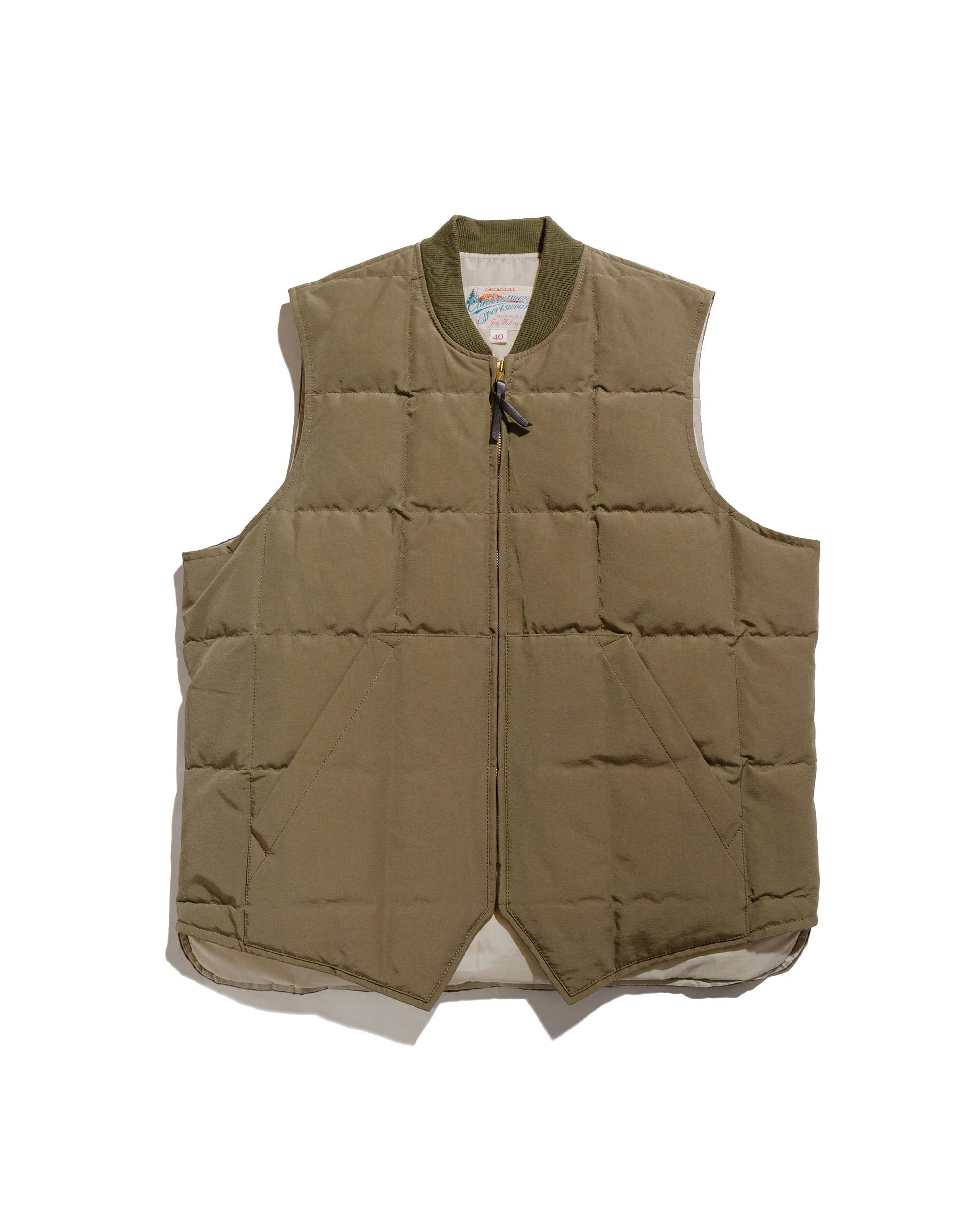 The Real McCoy's MJ24110 Cotton/Nylon Down Vest Olive