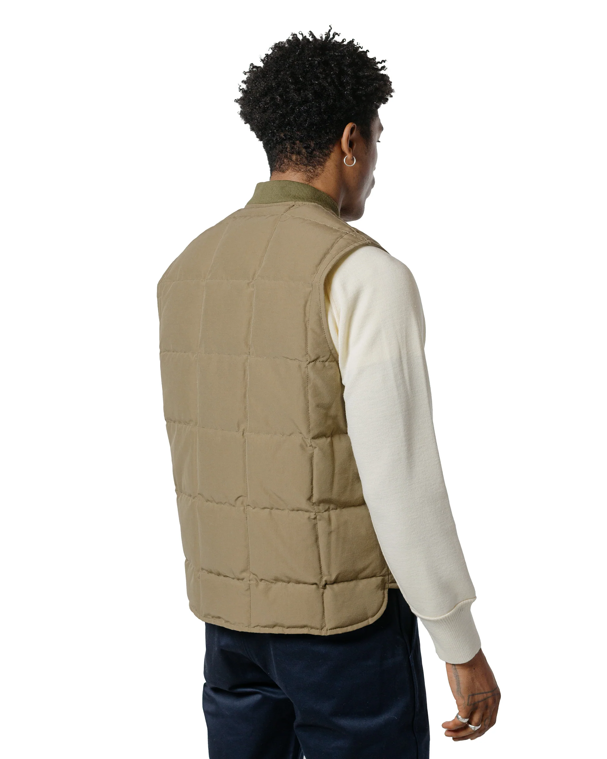The Real McCoy's MJ24110 Cotton/Nylon Down Vest Olive - Image 3
