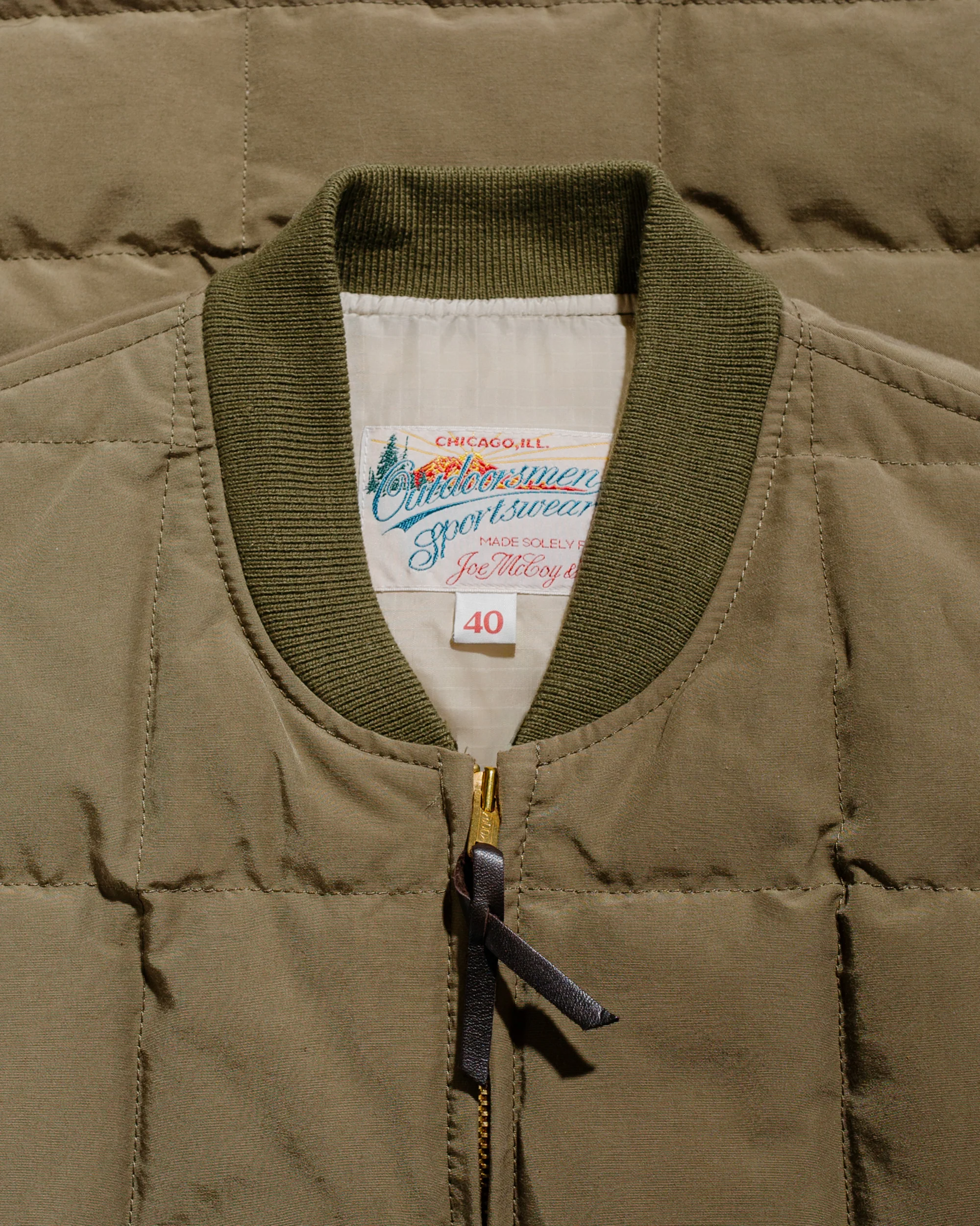 The Real McCoy's MJ24110 Cotton/Nylon Down Vest Olive - Image 5