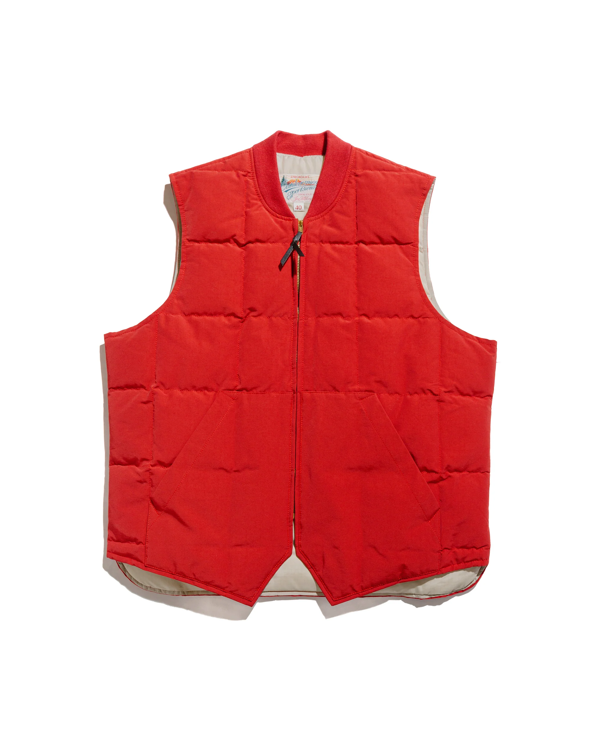 The Real McCoy's MJ24110 Cotton/Nylon Down Vest Red
