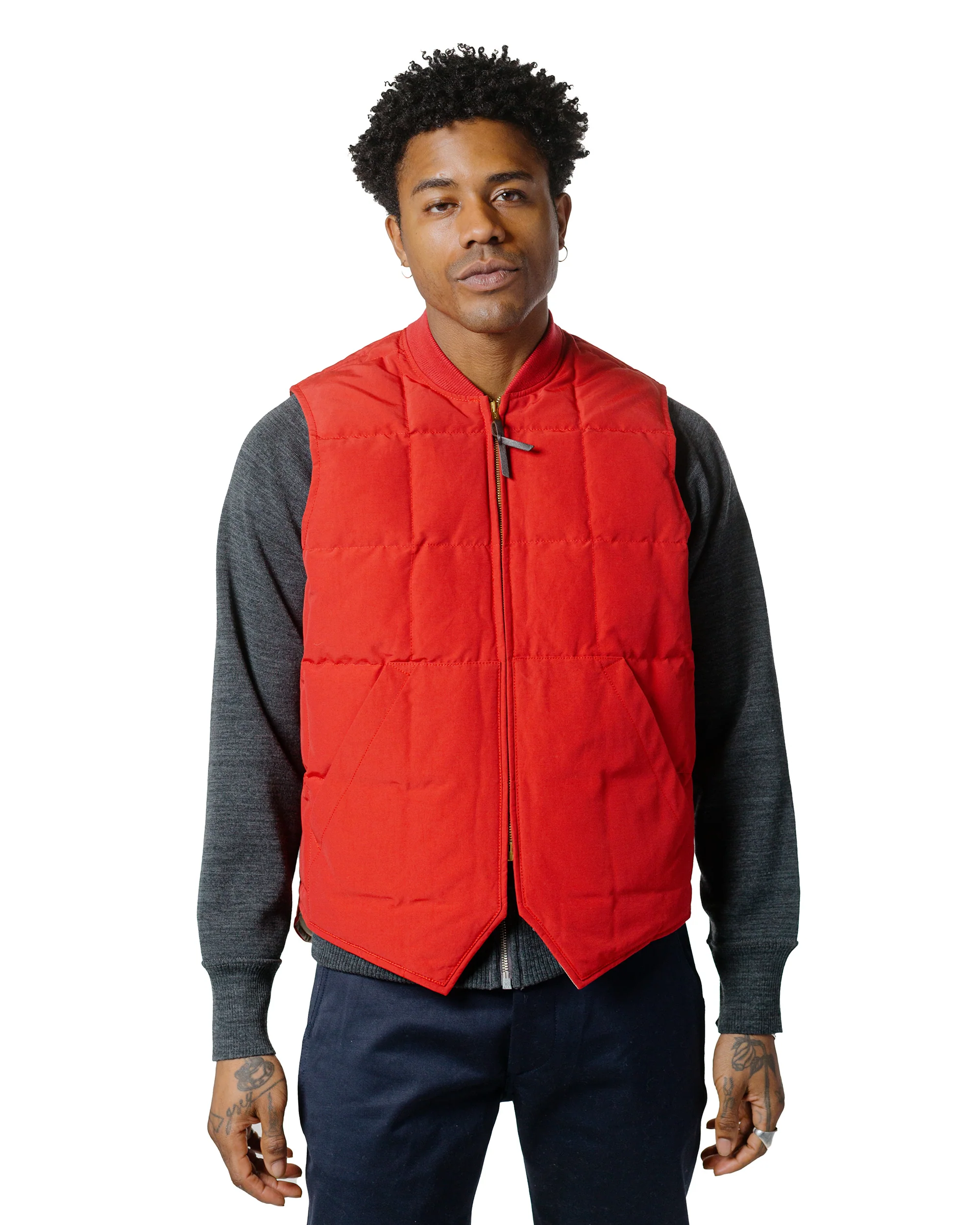 The Real McCoy's MJ24110 Cotton/Nylon Down Vest Red - Image 2