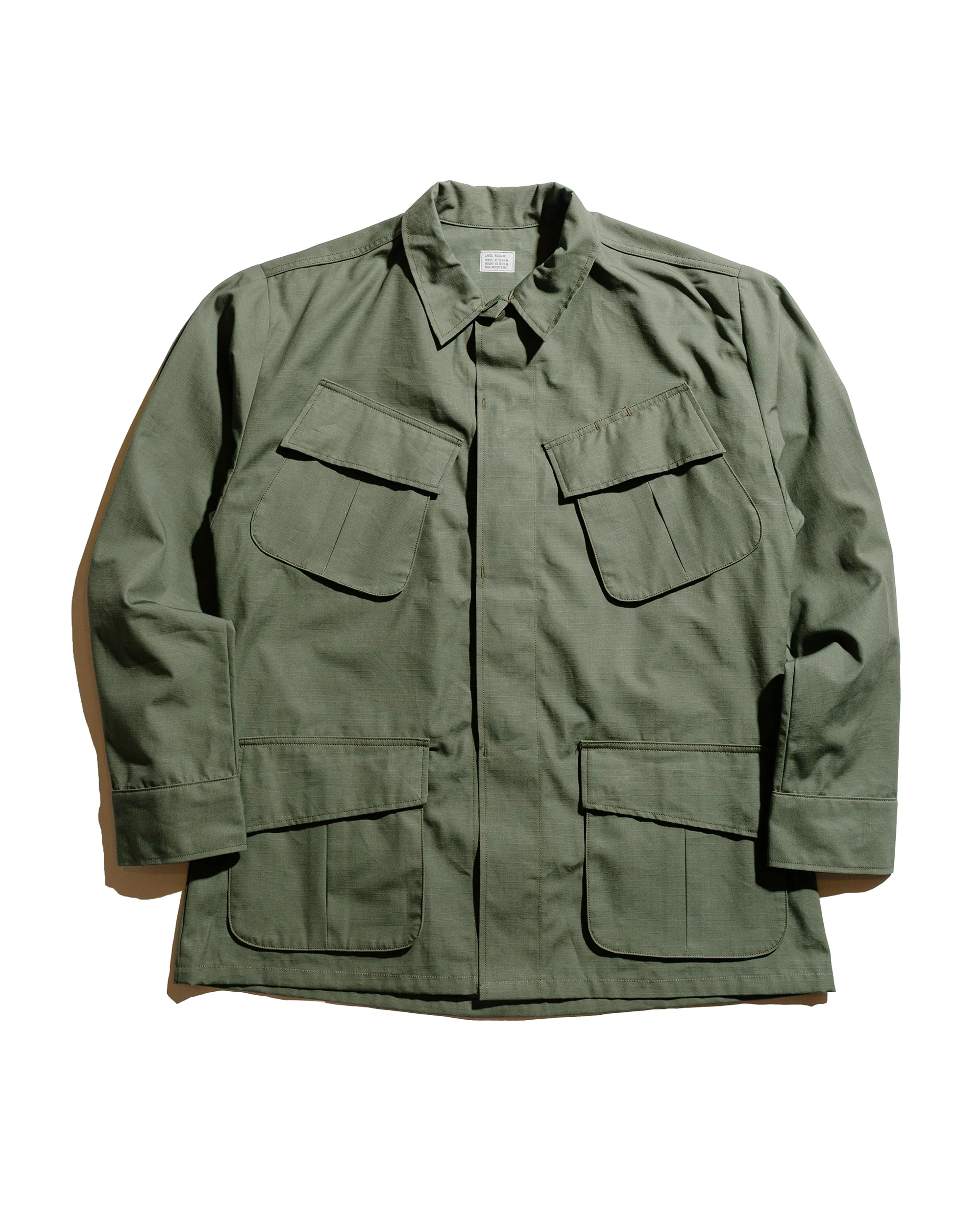 The Real McCoy's MJ25004 Coat, Man's, Cotton Rip-Stop Poplin Olive