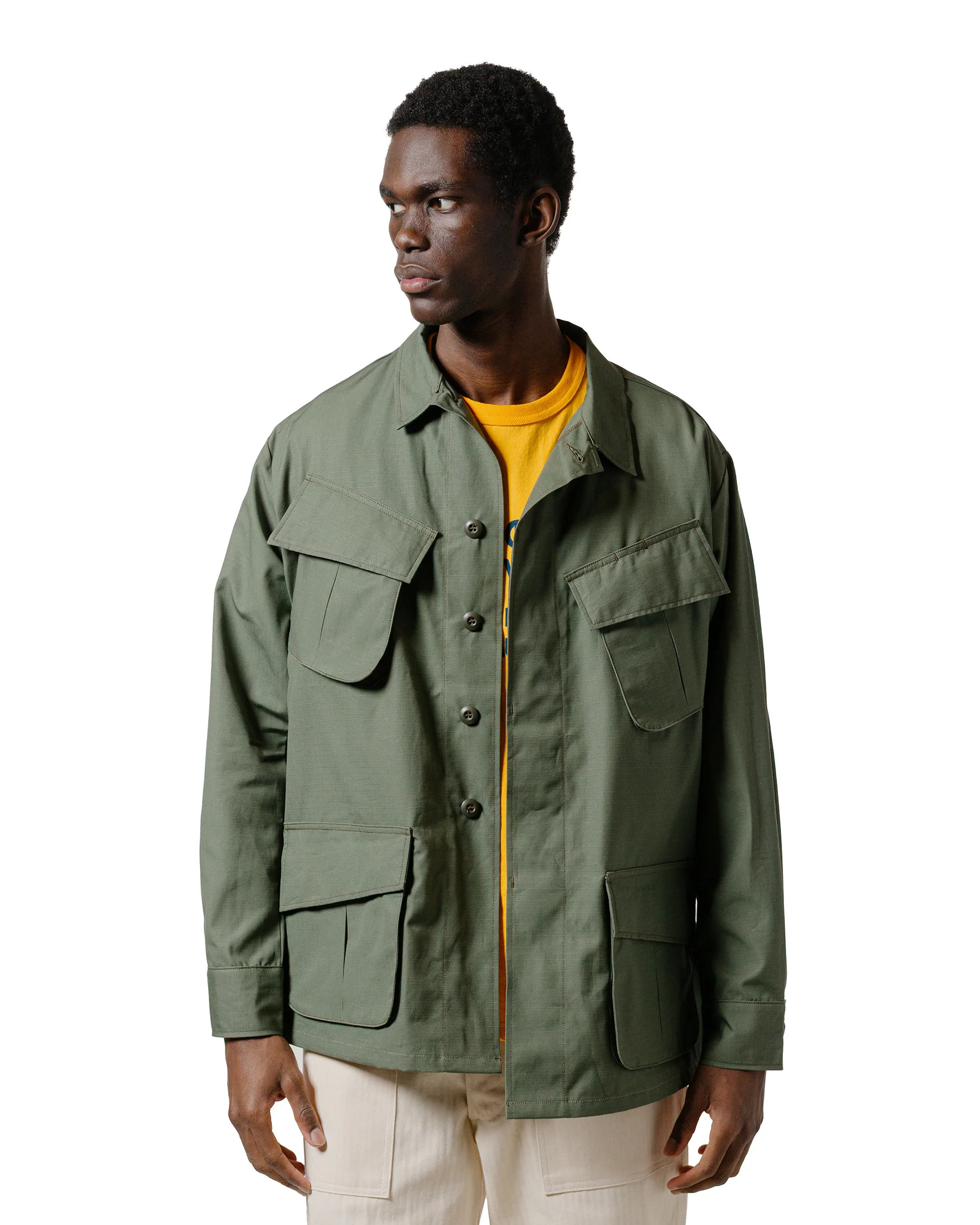 The Real McCoy's MJ25004 Coat, Man's, Cotton Rip-Stop Poplin Olive - Image 2