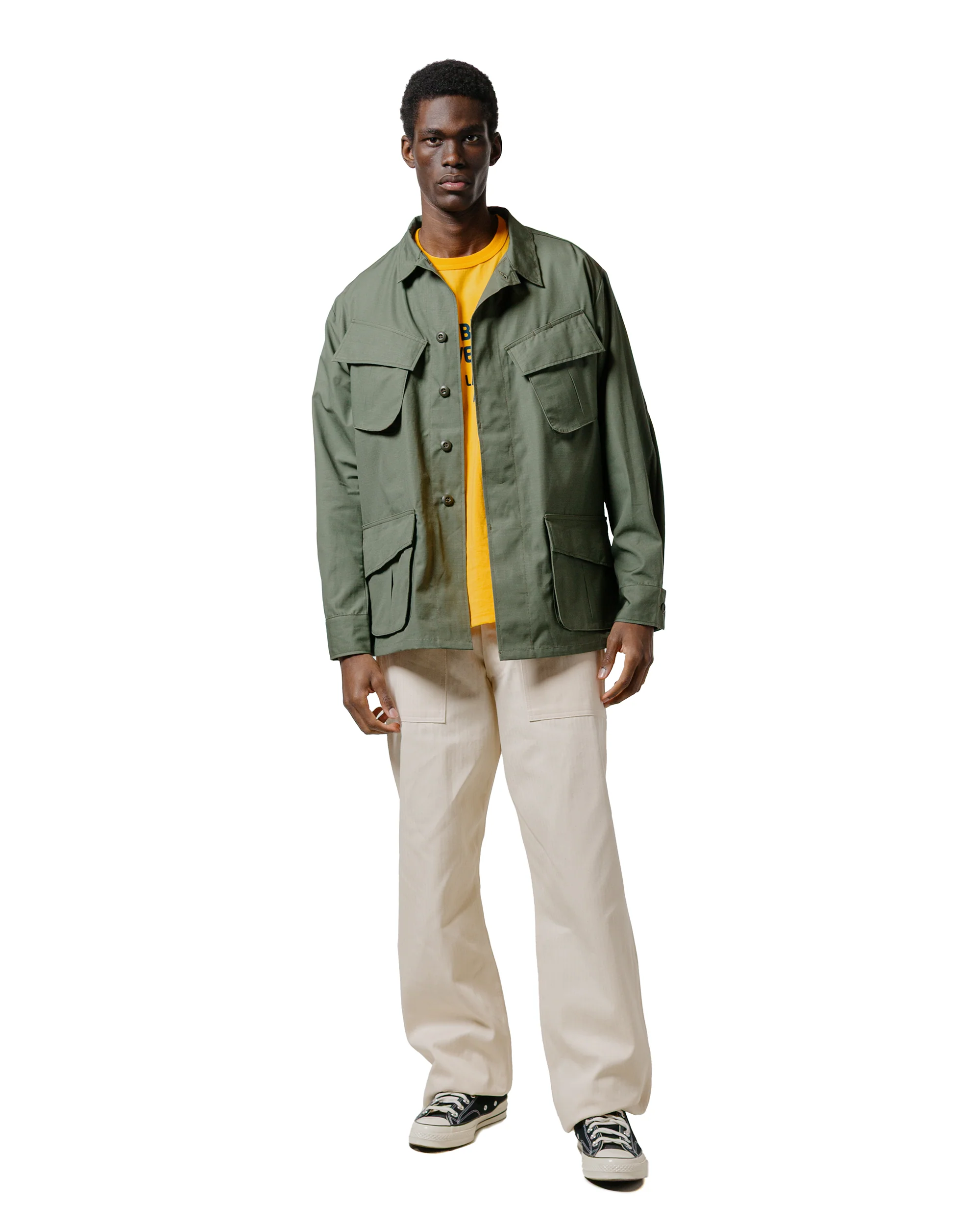 The Real McCoy's MJ25004 Coat, Man's, Cotton Rip-Stop Poplin Olive - Image 4