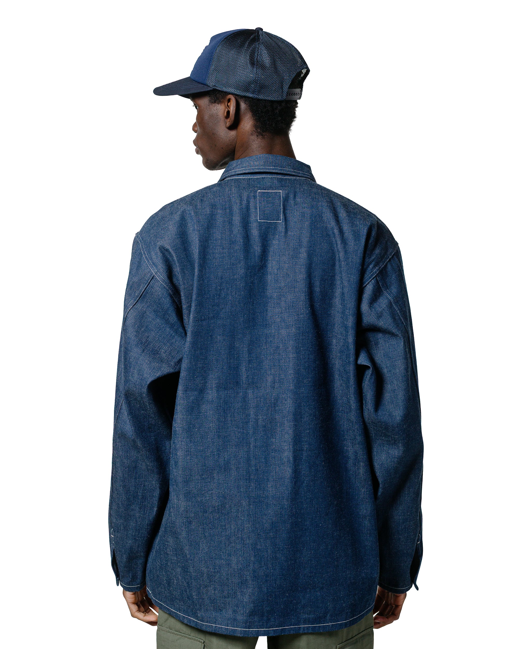 The Real McCoy's MJ25005 Jumper, Working, Denim, Blue Indigo - Image 3