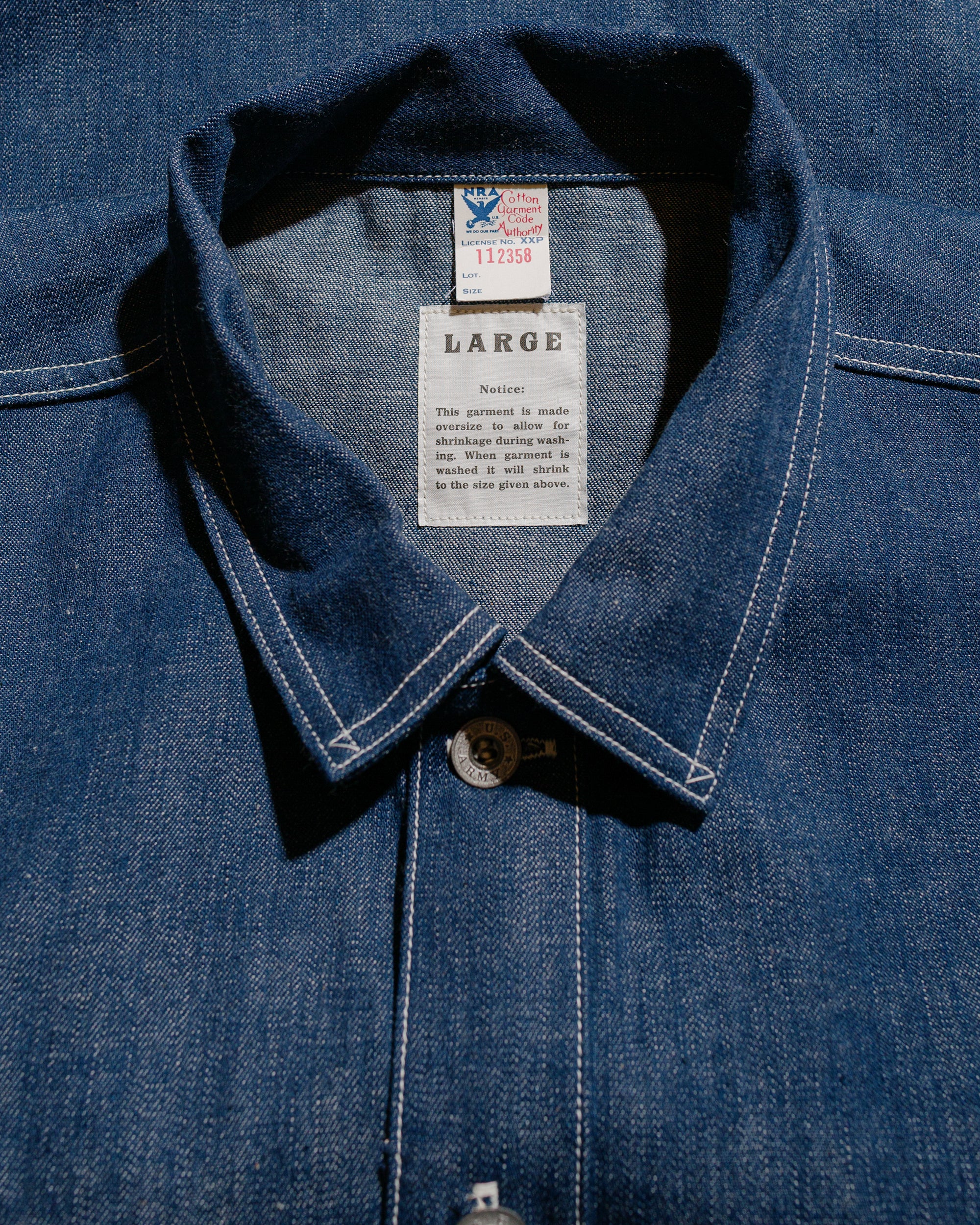 The Real McCoy's MJ25005 Jumper, Working, Denim, Blue Indigo - Image 5
