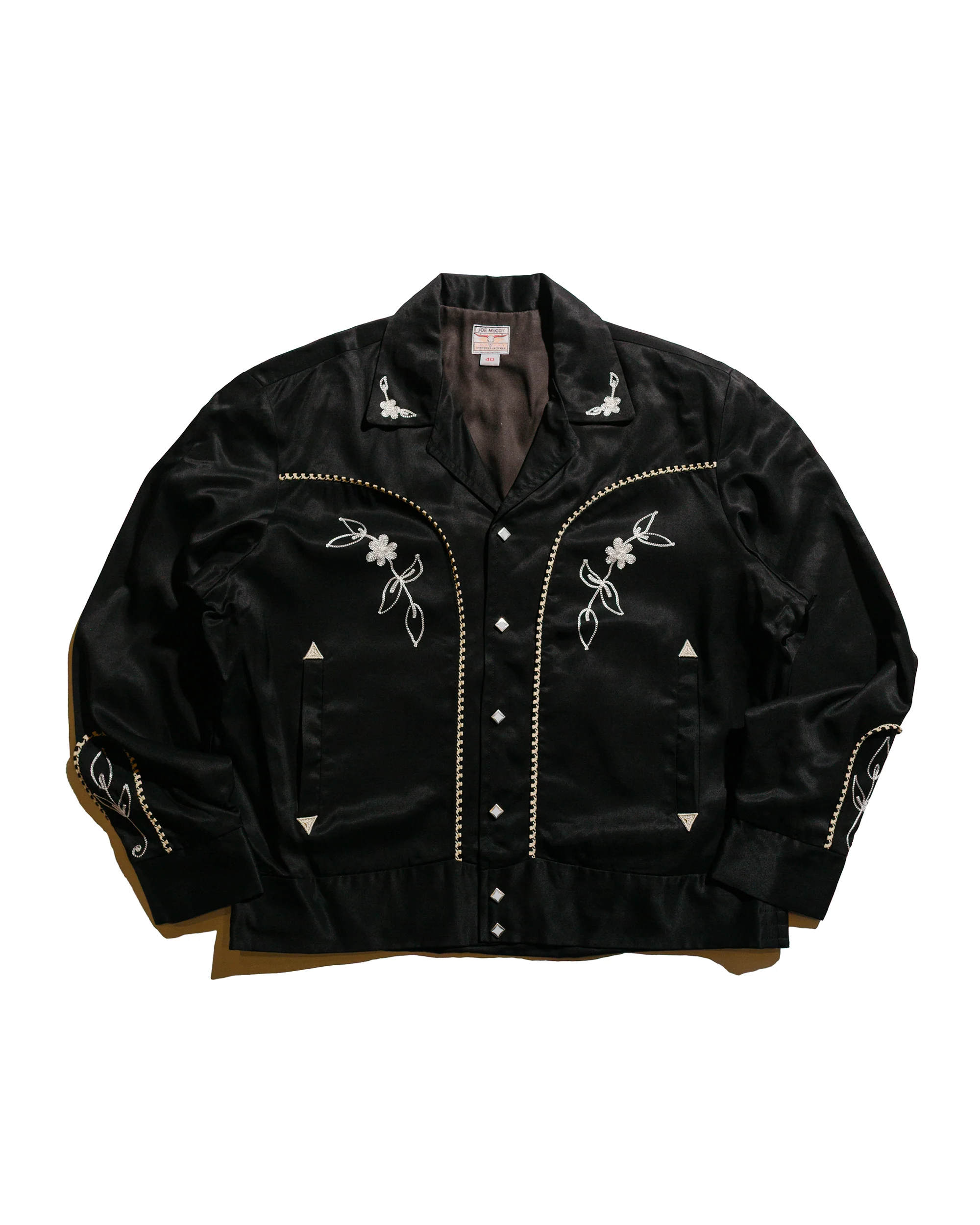 The Real McCoy's MJ25009 Embroidered Rayon Western Jacket Black