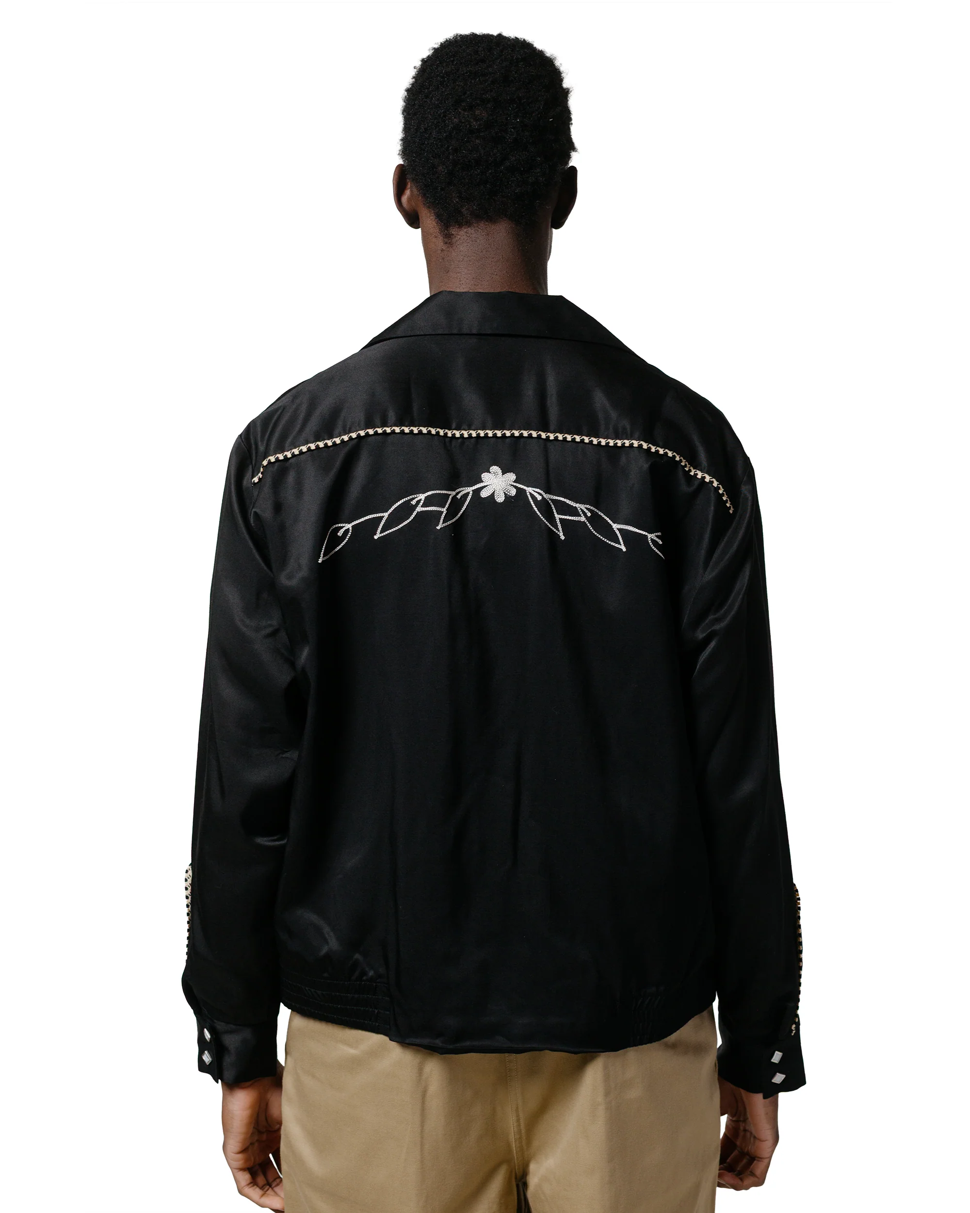 The Real McCoy's MJ25009 Embroidered Rayon Western Jacket Black - Image 3