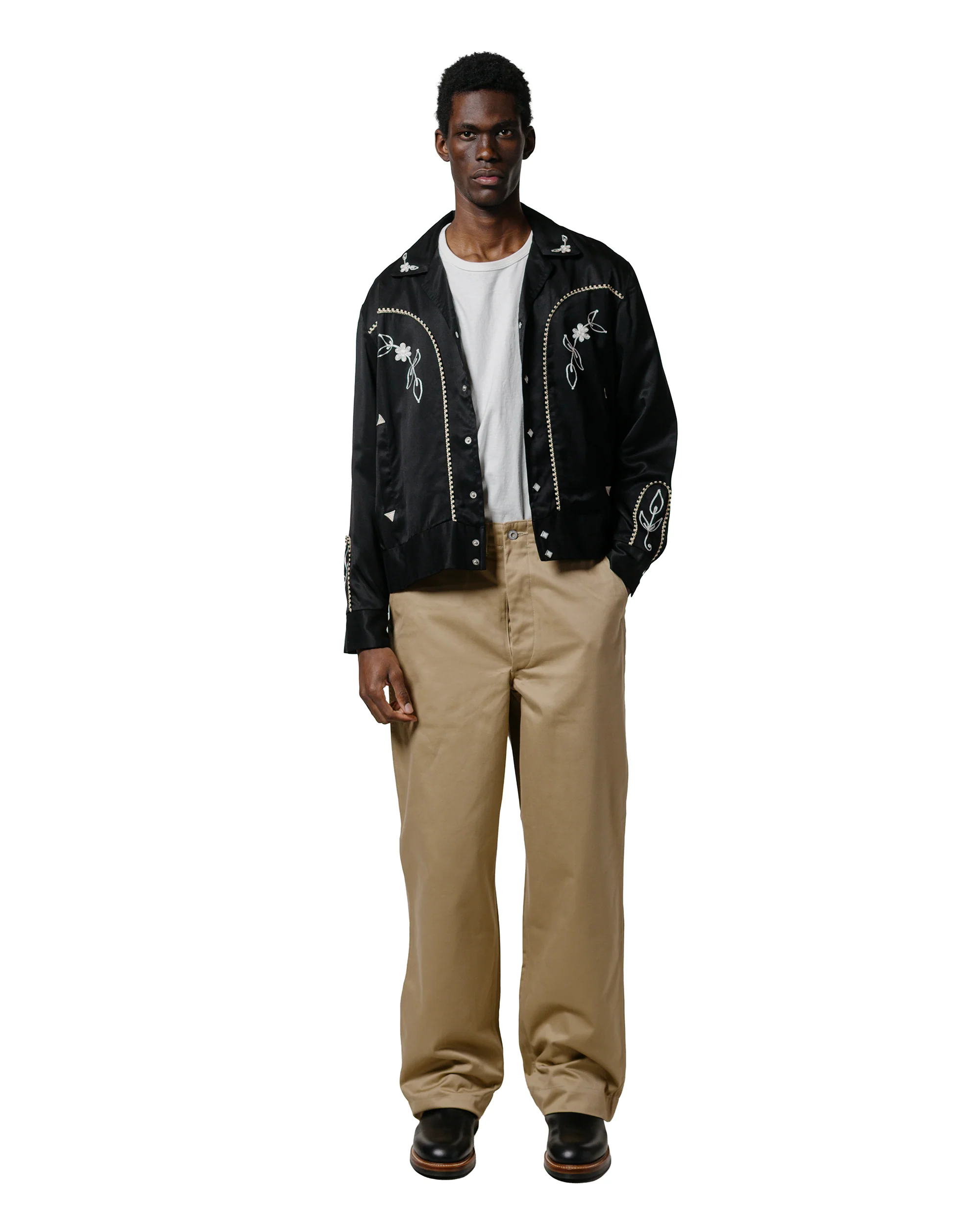 The Real McCoy's MJ25009 Embroidered Rayon Western Jacket Black - Image 4