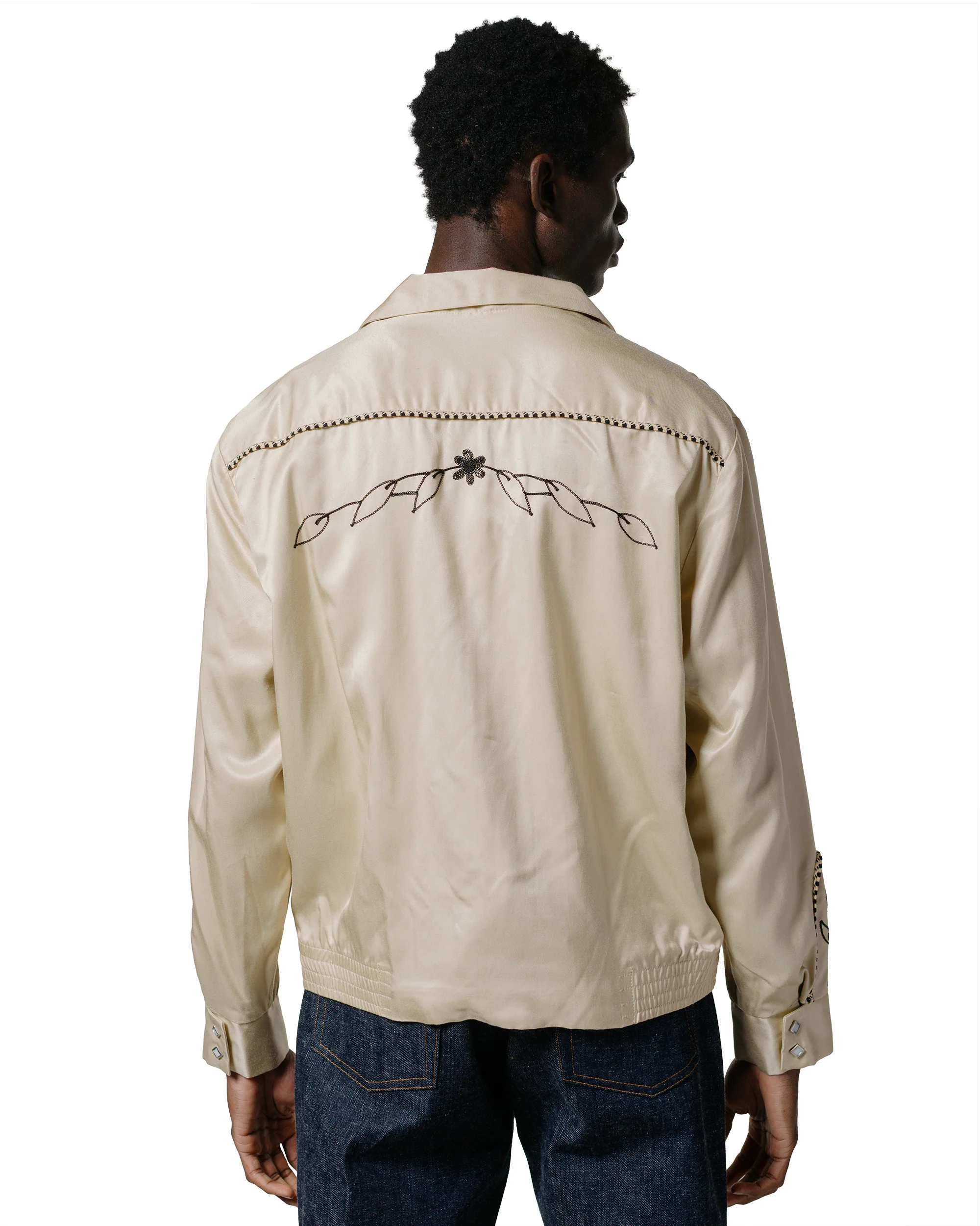 The Real McCoy's MJ25009 Embroidered Rayon Western Jacket Ecru - Image 3