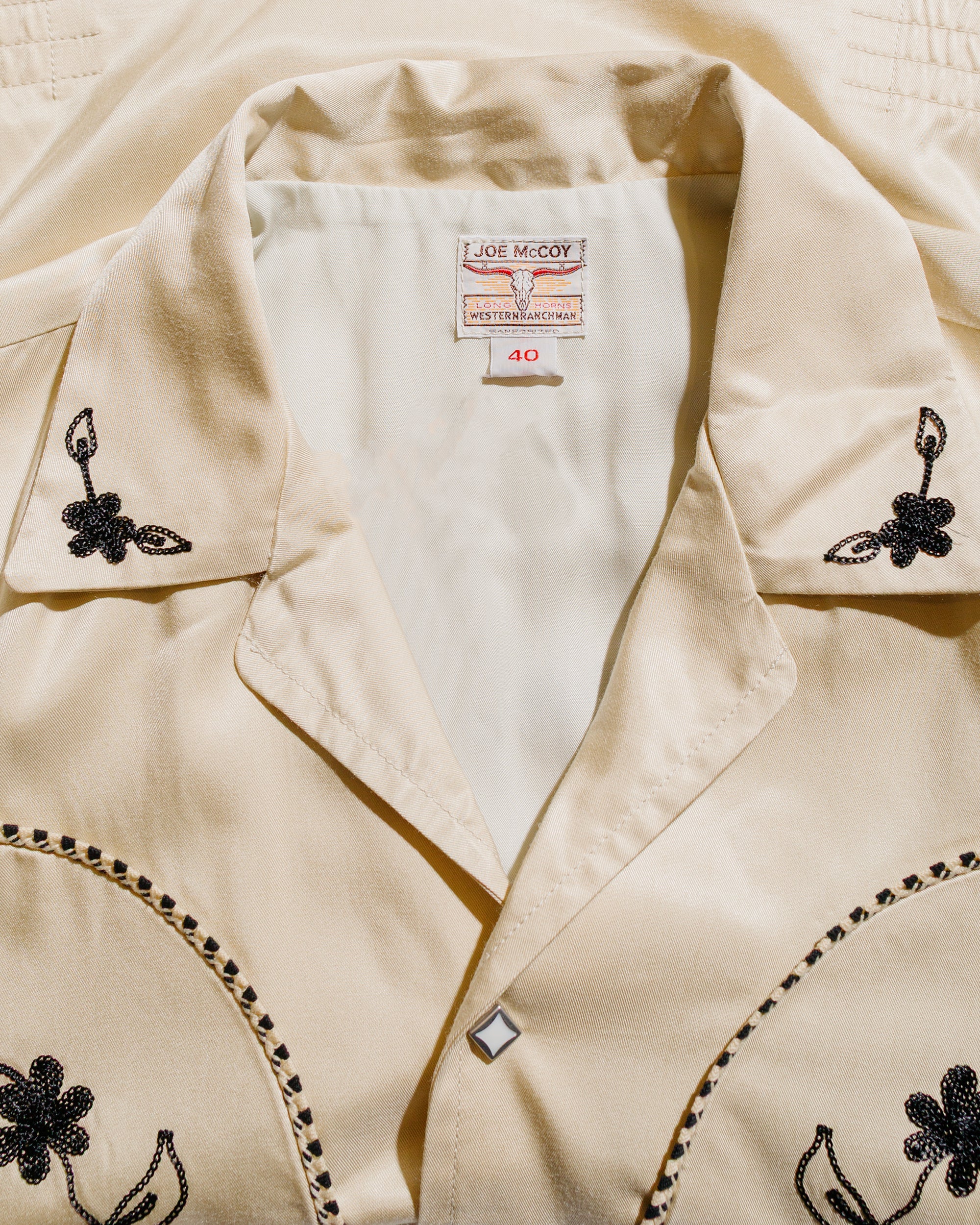 The Real McCoy's MJ25009 Embroidered Rayon Western Jacket Ecru - Image 5