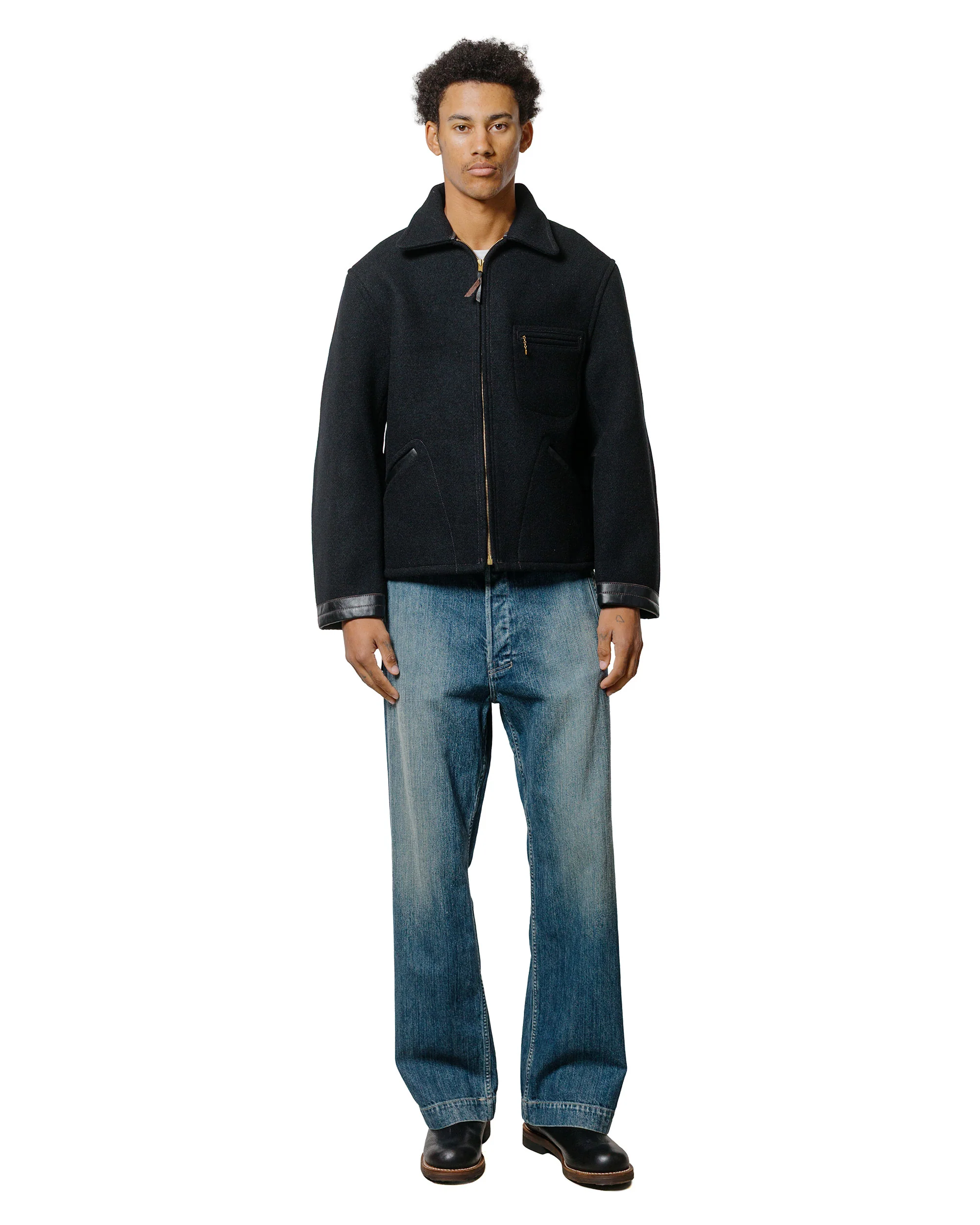 The Real McCoy's MJ25111 Wool Field Sports Jacket Black - Image 4