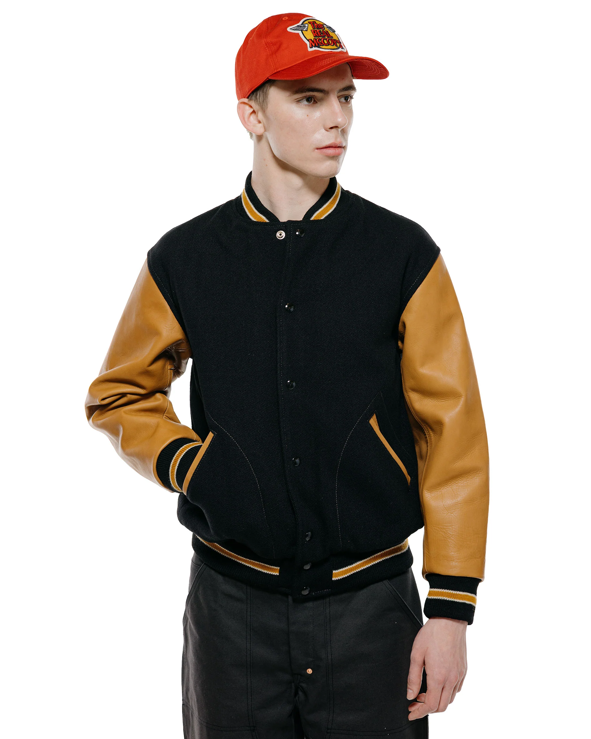 The Real McCoy's MJ25116 Wool Varsity Jacket Black - Image 2