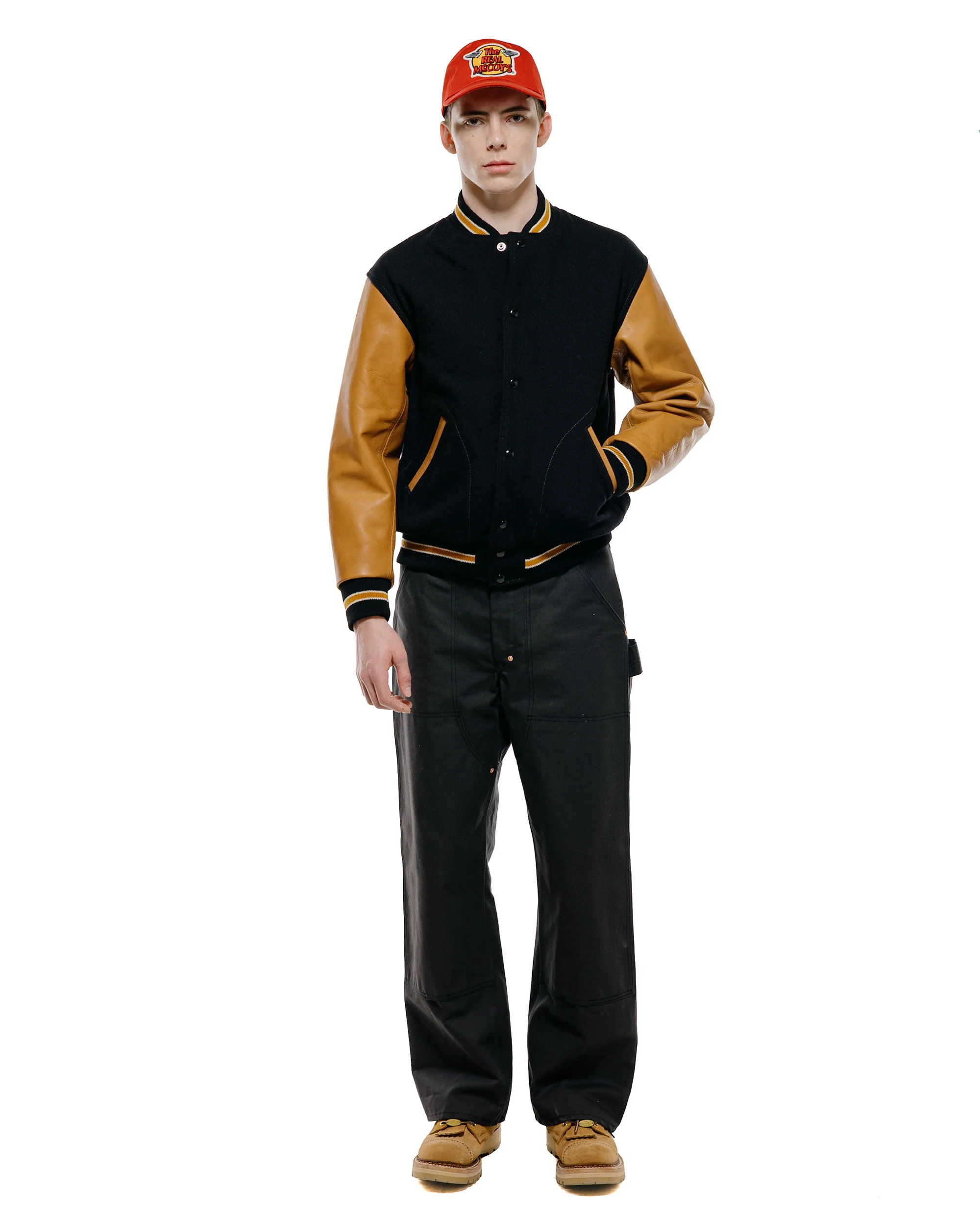 The Real McCoy's MJ25116 Wool Varsity Jacket Black - Image 4