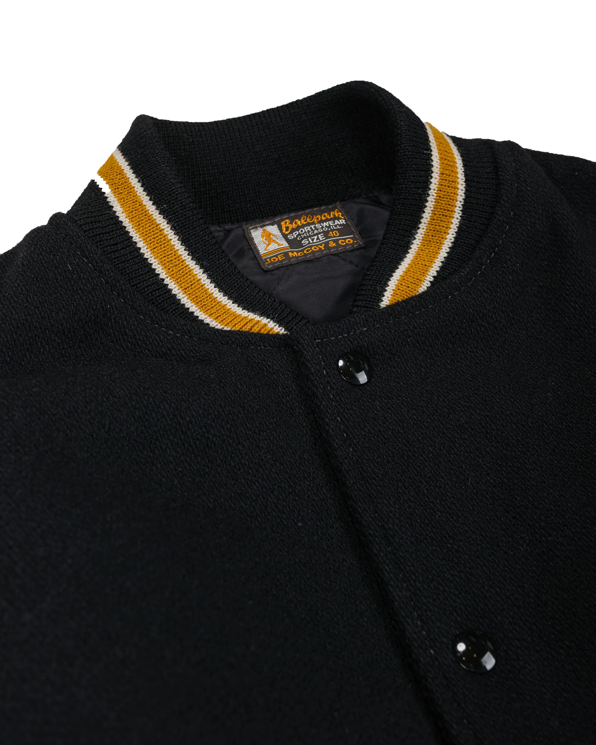 The Real McCoy's MJ25116 Wool Varsity Jacket Black - Image 5