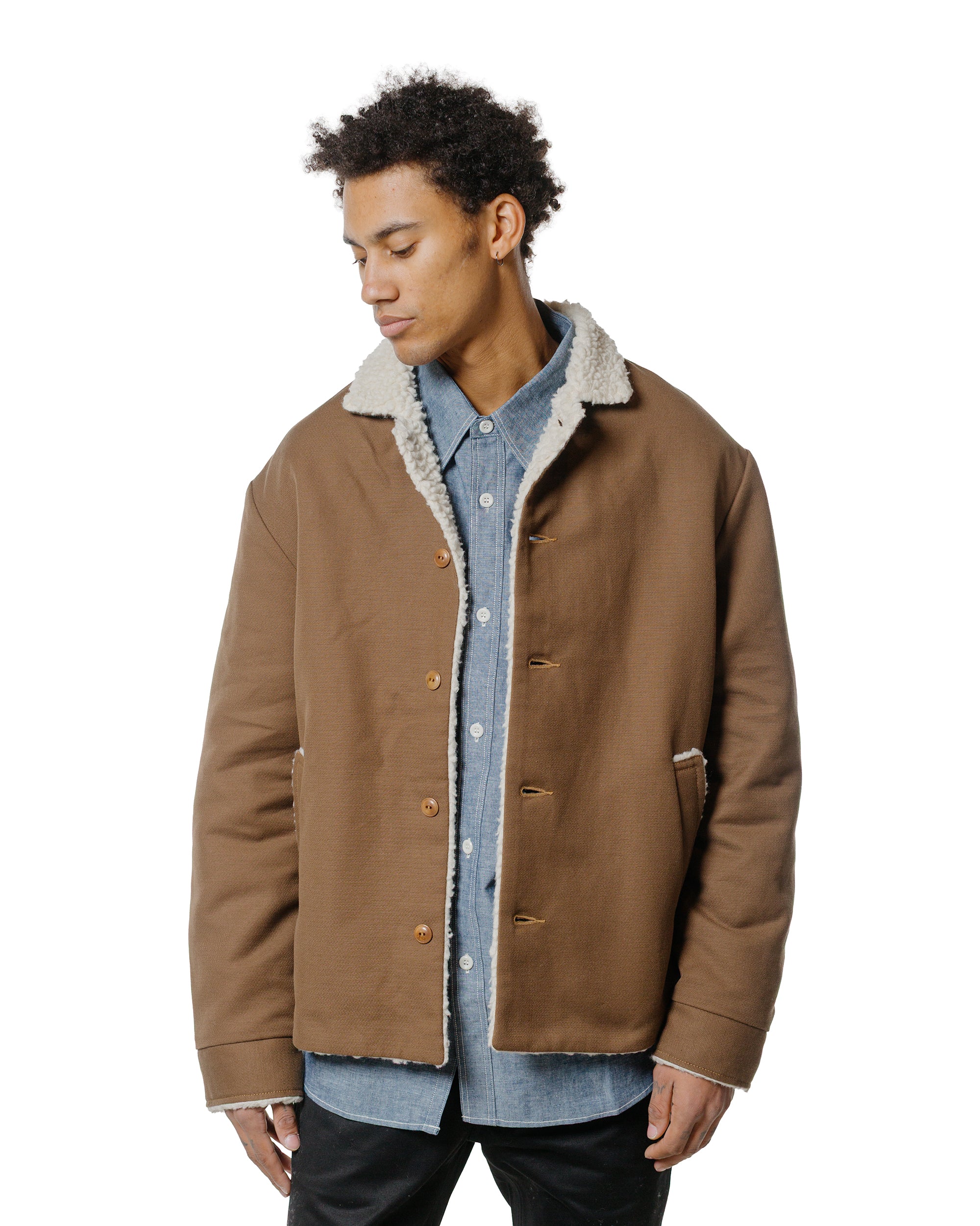The Real McCoy's MJ25125 Moleskin Ranch Coat Brown - Image 2