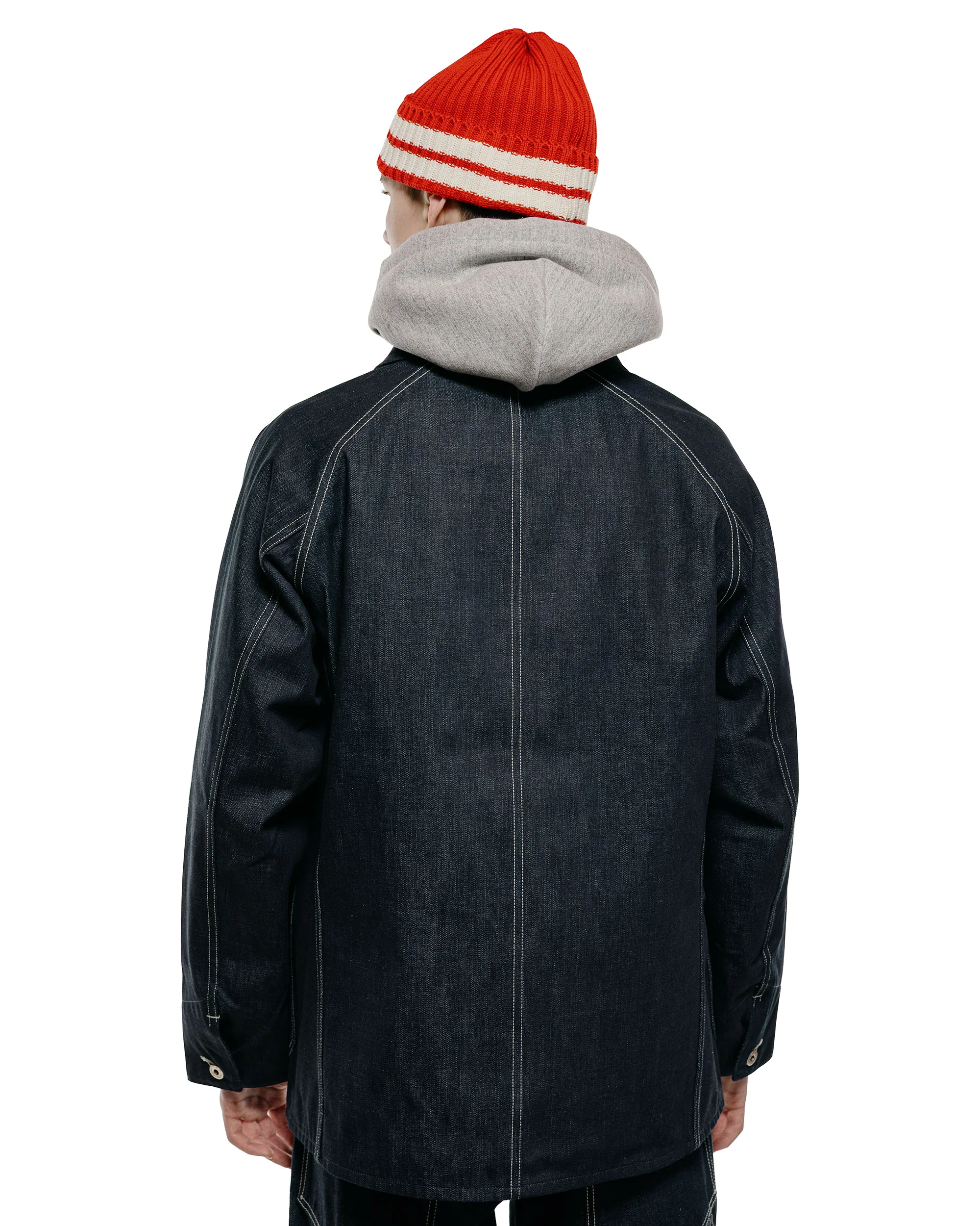 The Real McCoy's MJ26008 WWII Raglan Sleeve Denim Chore Coat Indigo - Image 3