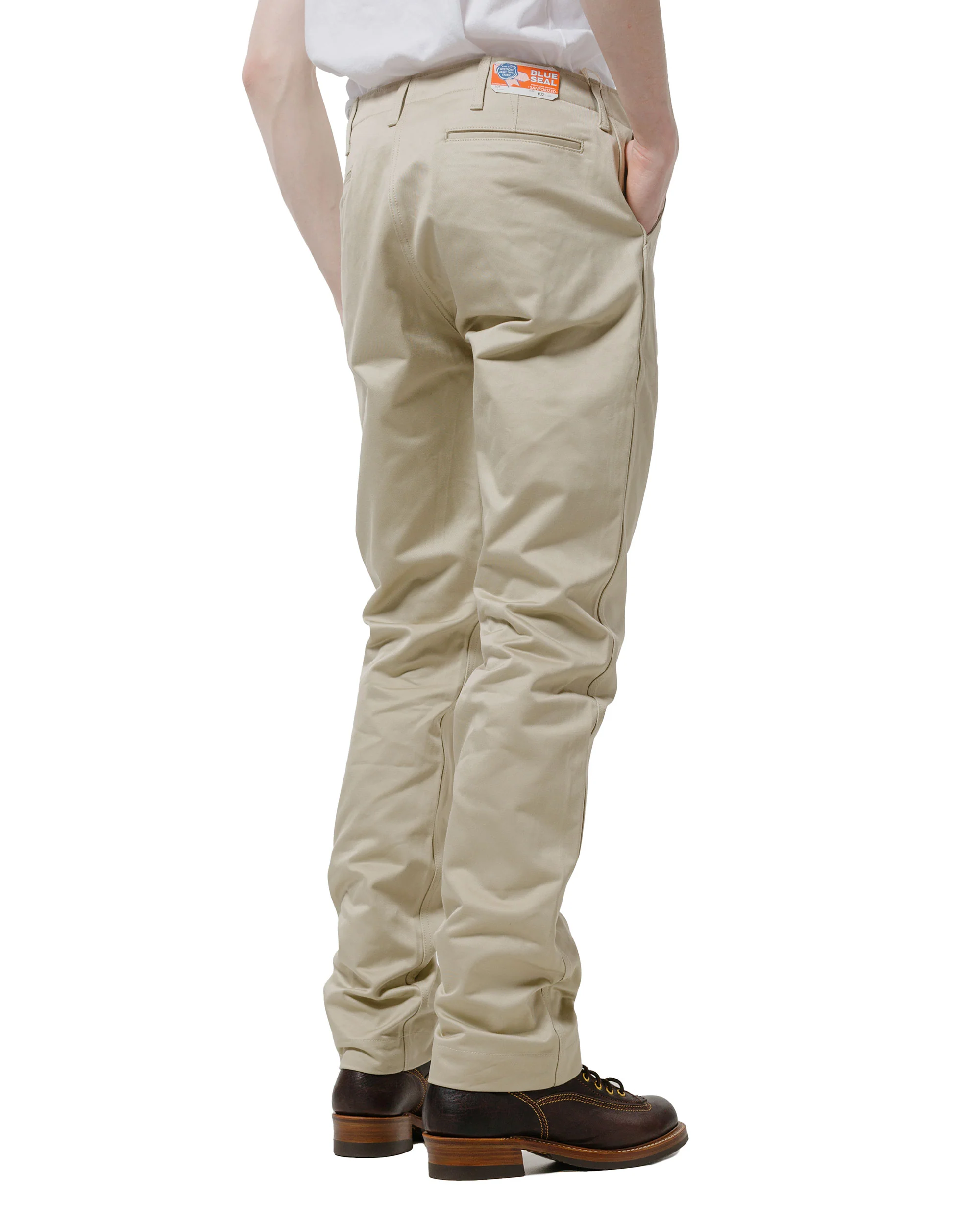 The Real McCoy's MP19010 Blue Seal Chino Trousers Beige - Image 3