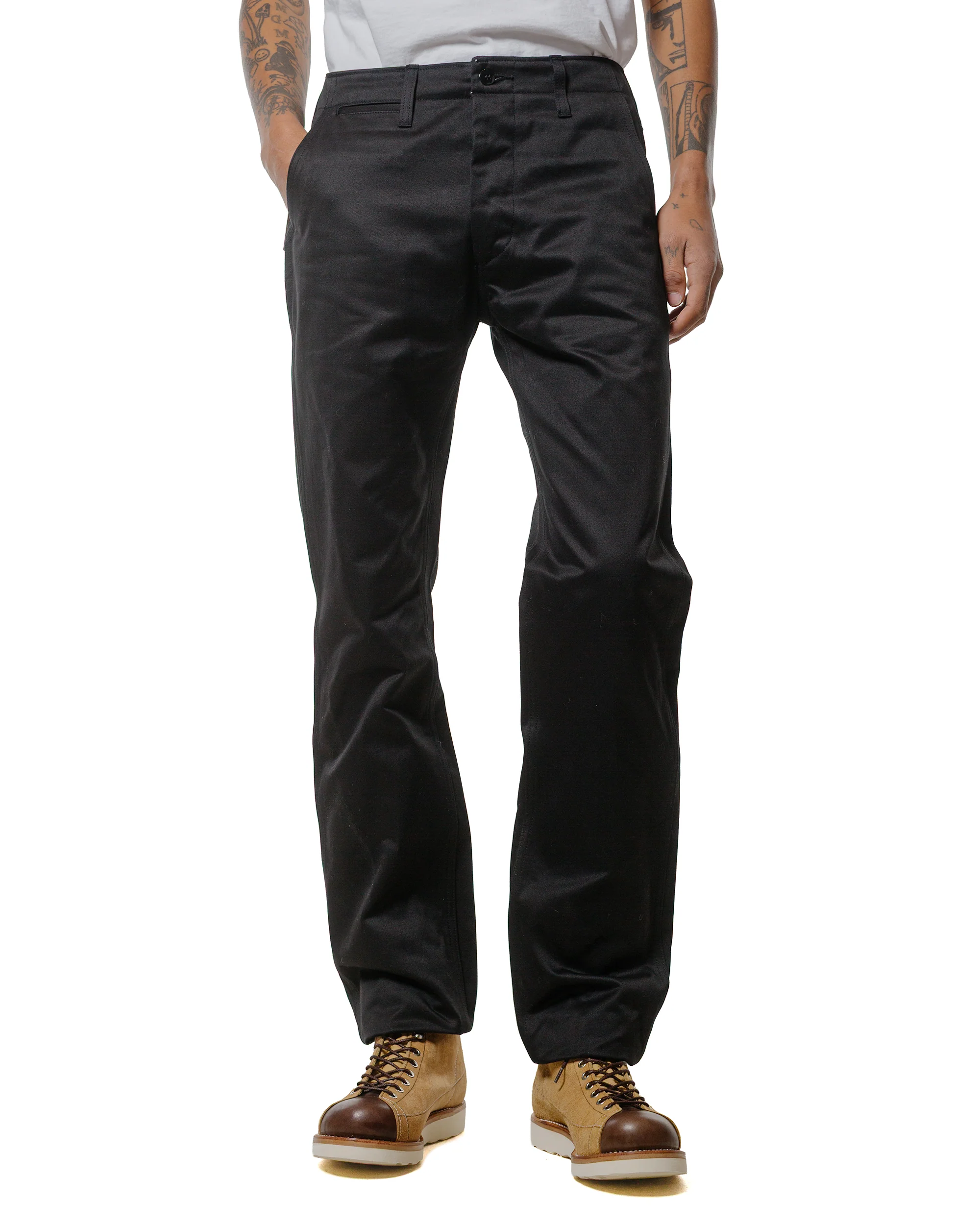 The Real McCoy's MP19010 Blue Seal Chino Trousers Black - Image 2
