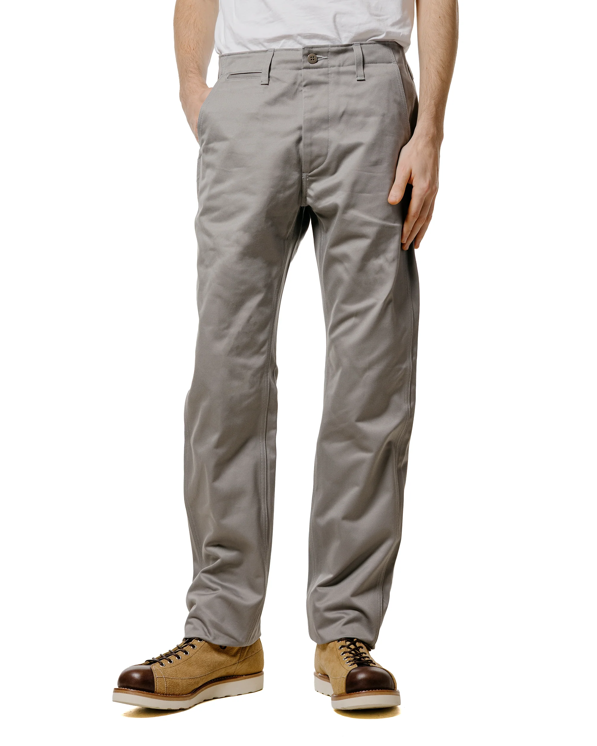 The Real McCoy's MP19010 Blue Seal Chino Trousers Medium Gray - Image 2
