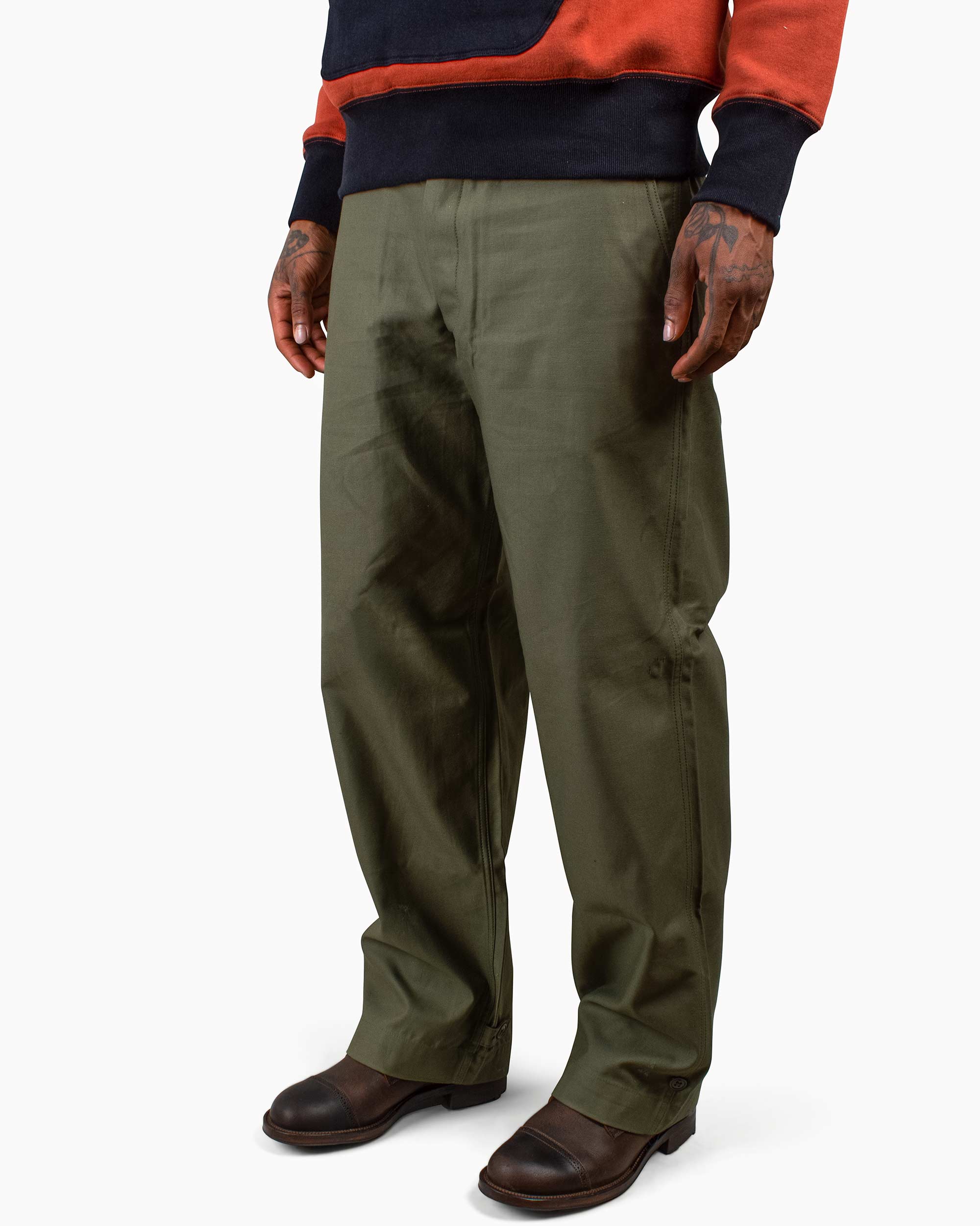 The Real McCoy's MP20103 Trousers, Field, Cotton O.D. Olive - Image 4