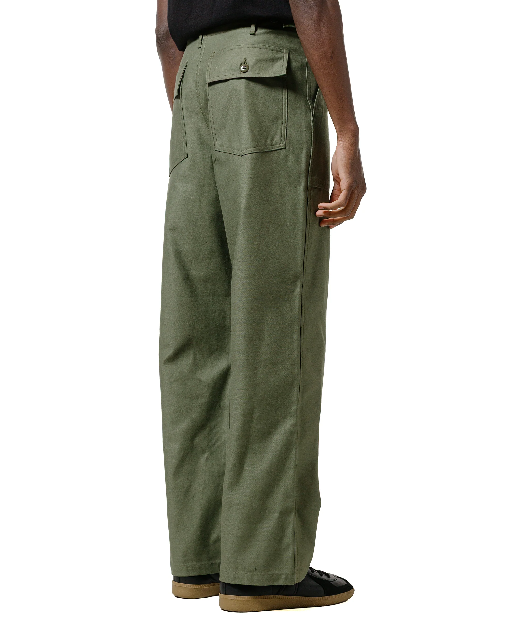 The Real McCoy's MP23003 Trousers, Men's, Cotton Sateen, OG-107 Olive - Image 3