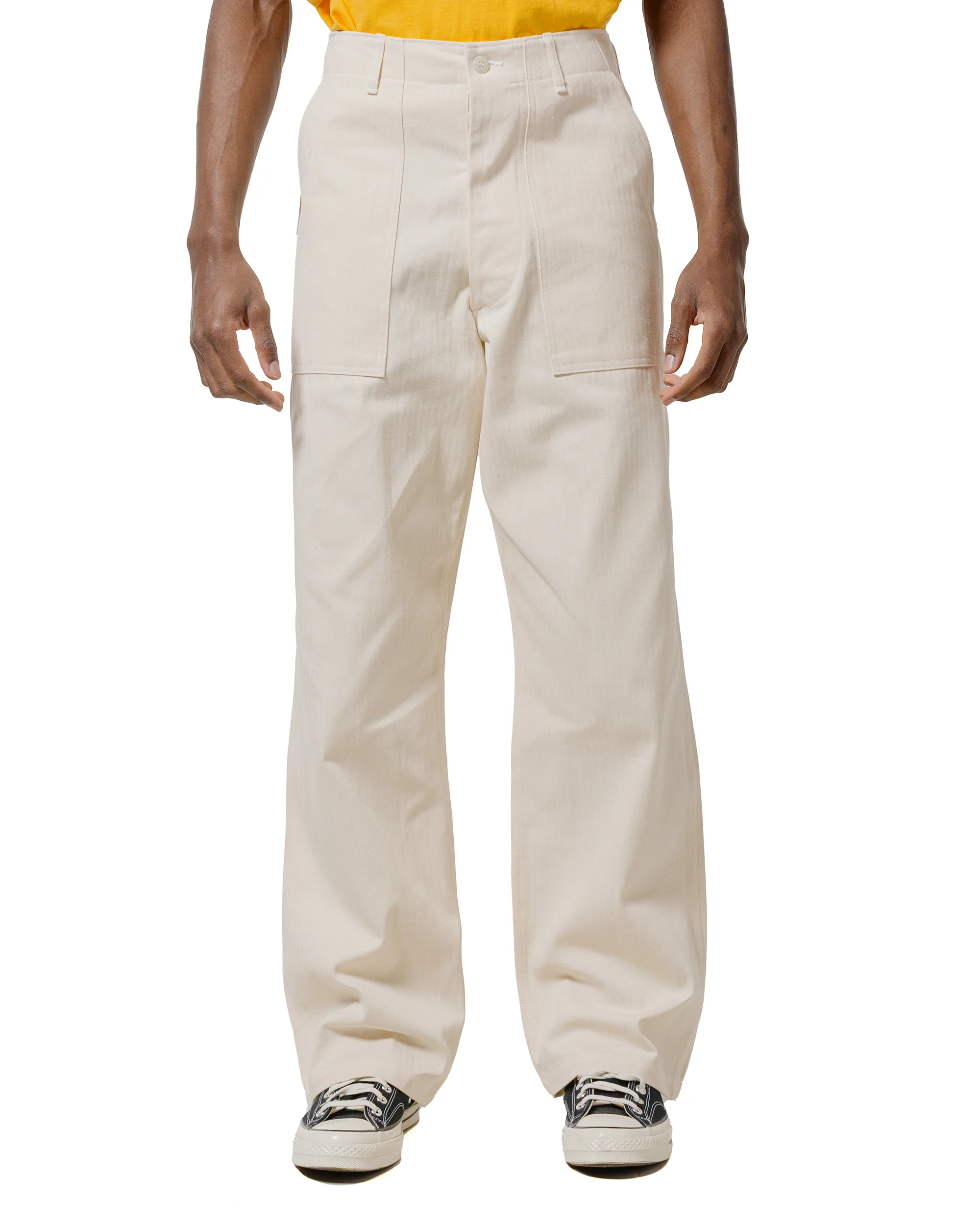 The Real McCoy's MP23017 Utility Trousers / White HBT Ecru - Image 2