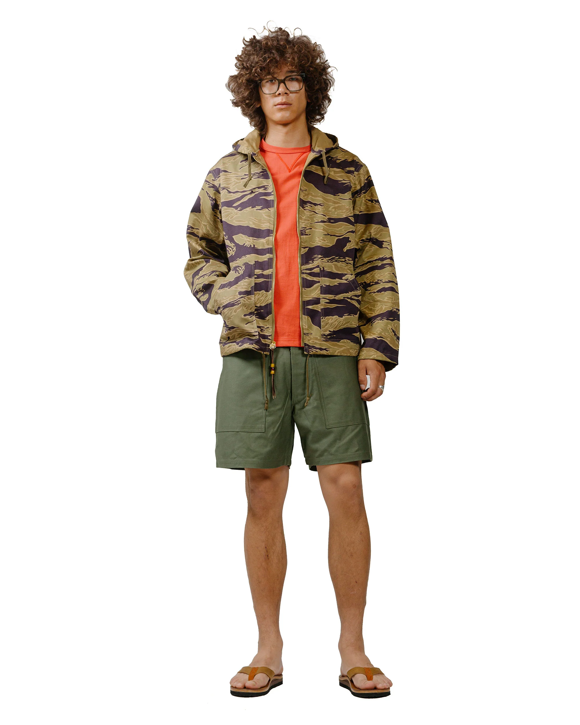 The Real McCoy's MP24004 Utility Shorts / Cotton Sateen Olive - Image 4