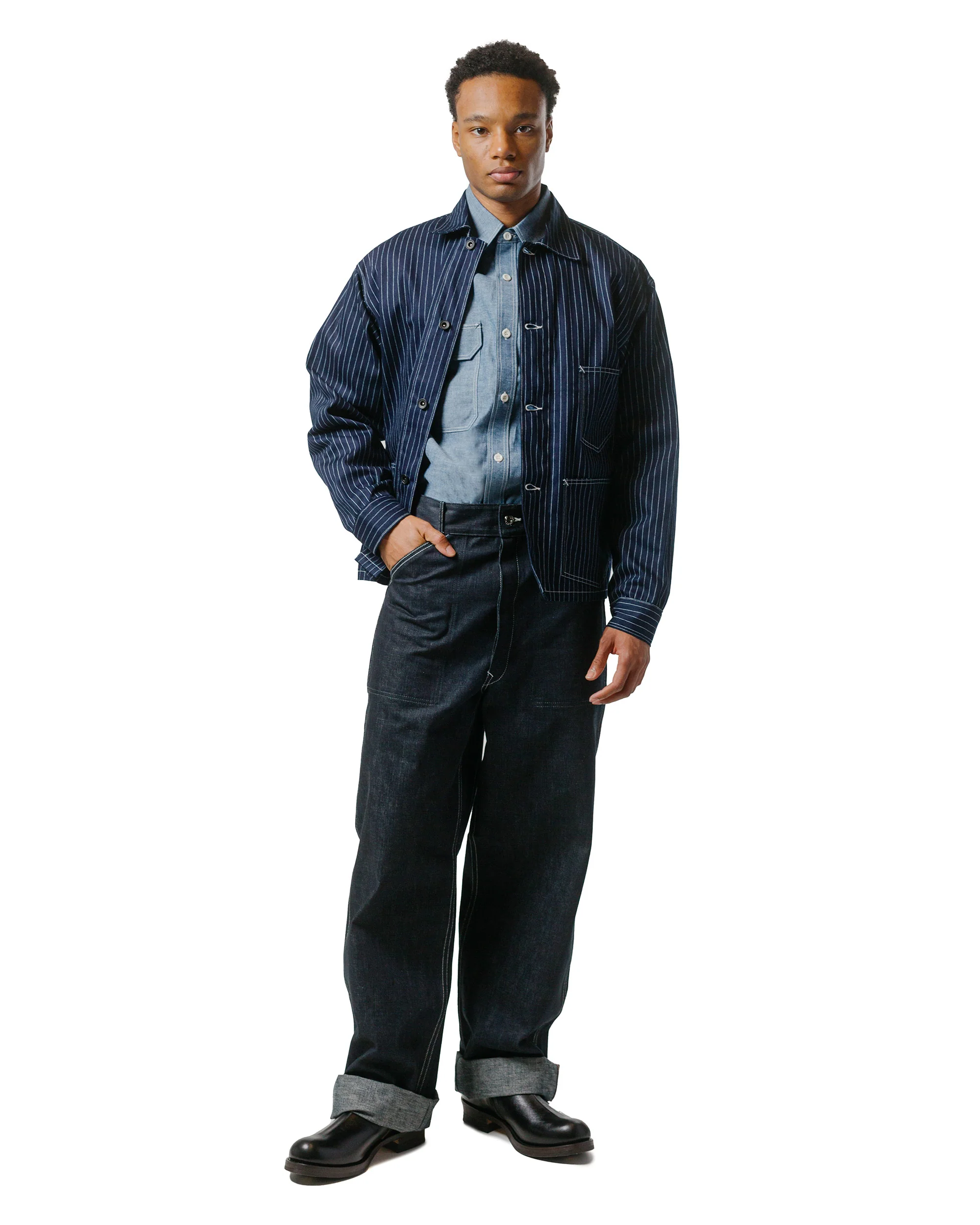 The Real McCoy's MP24005 WWII Denim Work Trousers Indigo - Image 4